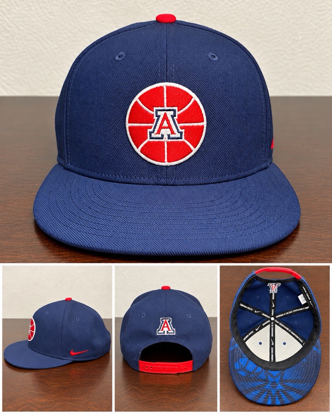 Nike Arizona Wildcats Basketball Snapback Hat NCAA Navy Red Blue Adjustable Nike Arizona Wildcats Basketball Snapback Hat NCAA Navy Red Blue Adjustable