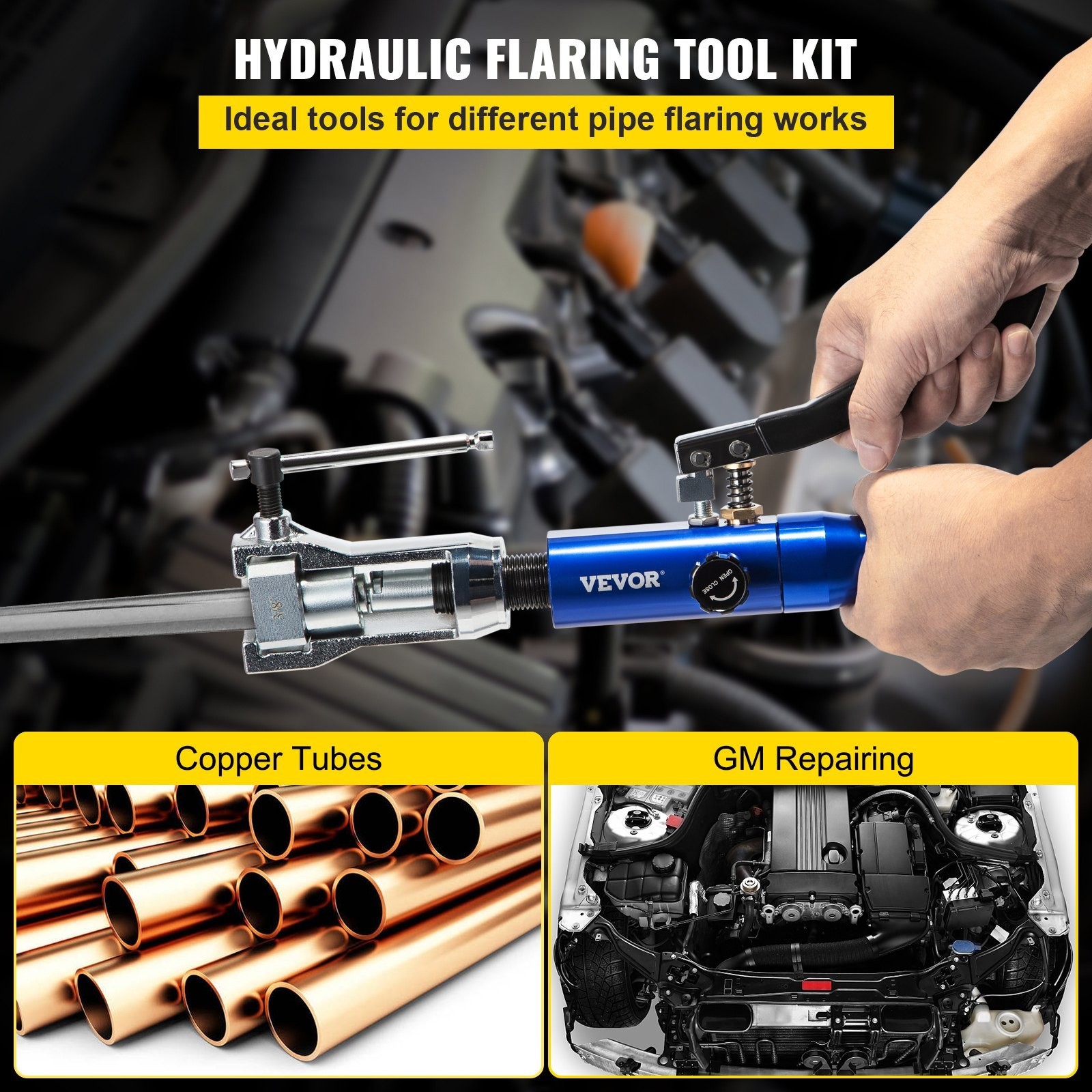 32 PCS Hydraulic Flaring Tool Kit with Tube Cutter for Brake Copper Lines 32 PCS Hydraulic Flaring Tool Kit with Tube Cutter for Brake Copper Lines