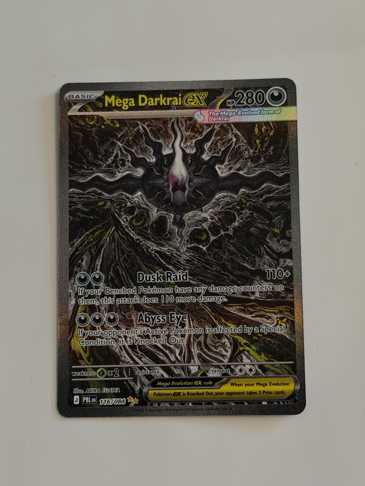 Mega Darkrai ex - 116/084 Pitch Black Holo Special Illustration Pokemon - MINT Mega Darkrai ex - 116/084 Pitch Black Holo Special Illustration Pokemon - MINT