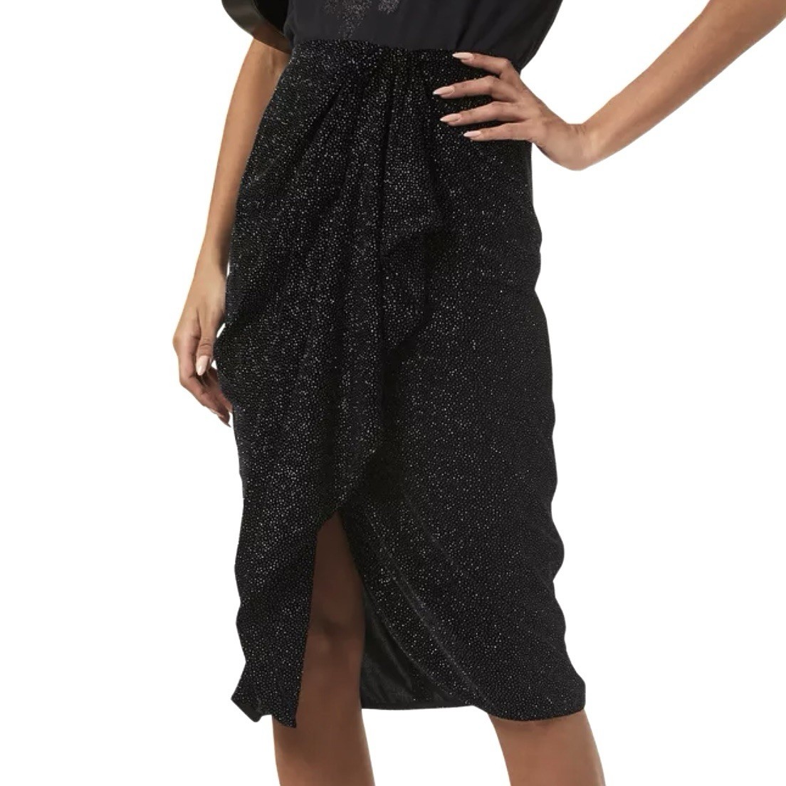$590 ISABEL MARANT ETOILE BLACK SPARKLING DRAPED VELVET MIDI SKIRT FR 40, US 8 $590 ISABEL MARANT ETOILE BLACK SPARKLING DRAPED VELVET MIDI SKIRT FR 40, US 8