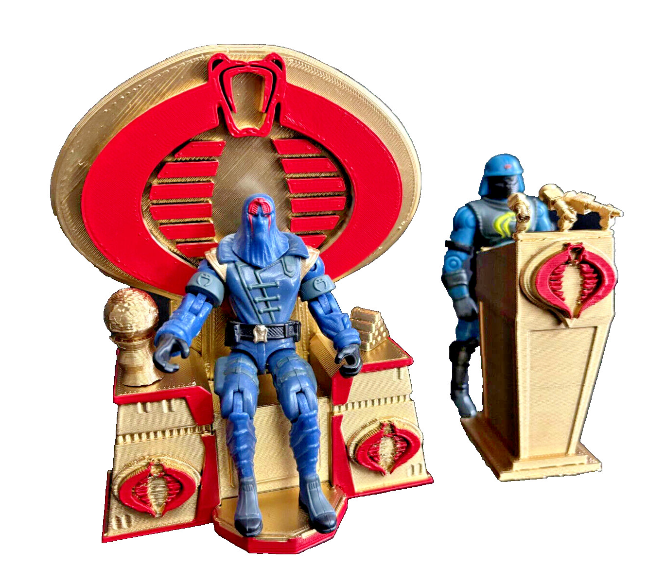 COBRA Commander gold Throne & Podium for 3.75\