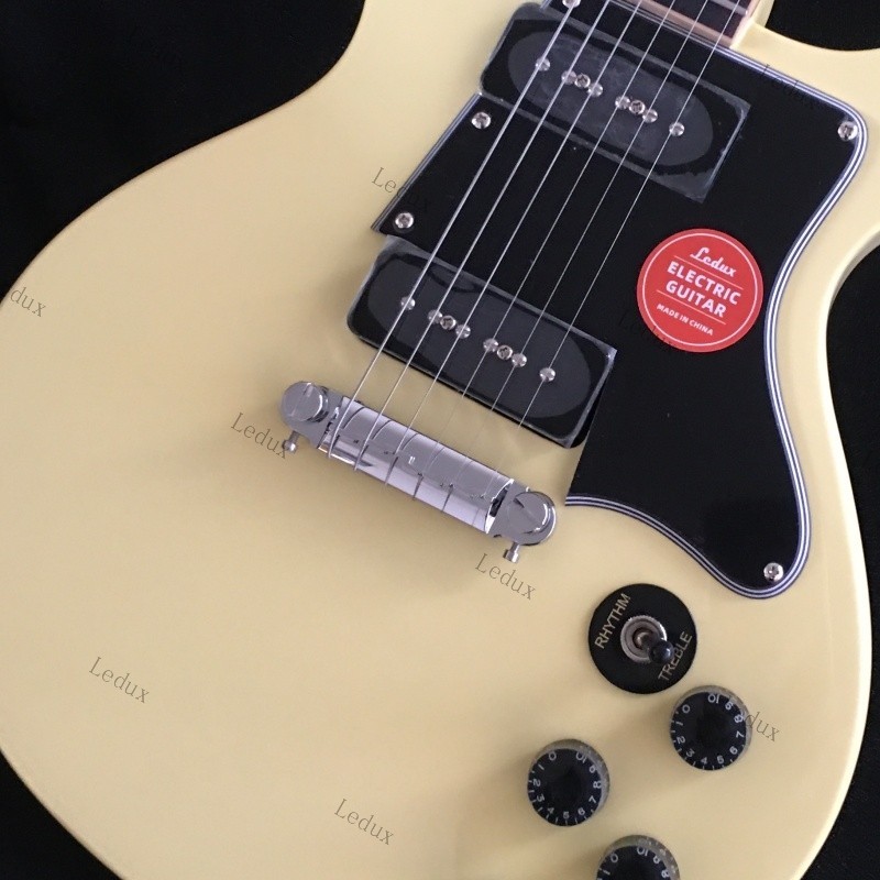 double cut TV electric guitar yellow p90 pickups bone nut stainless Fret guitar
