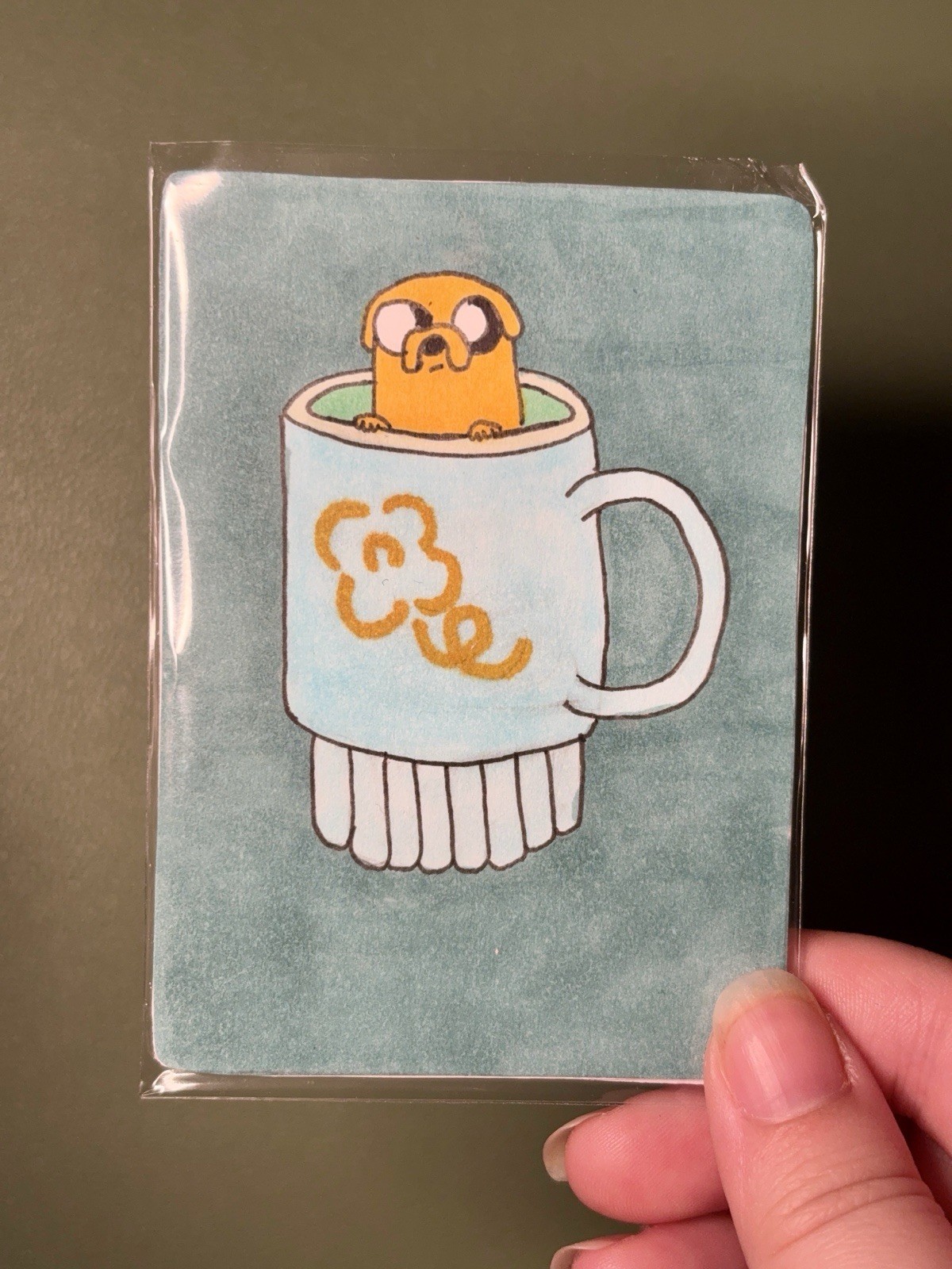 ACEO Original Art Jake from Adventure Time Fan Art Alcohol Markers Raedrops ACEO Original Art Jake from Adventure Time Fan Art Alcohol Markers Raedrops