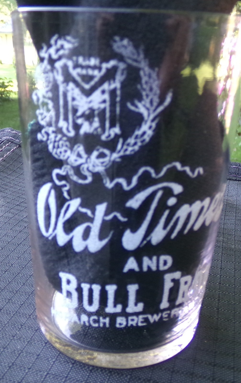 Pre-depression Old Times and Bull Frog Beer 3½ Inch Emboss on Glass, Chicago Pre-depression Old Times and Bull Frog Beer 3½ Inch Emboss on Glass, Chicago