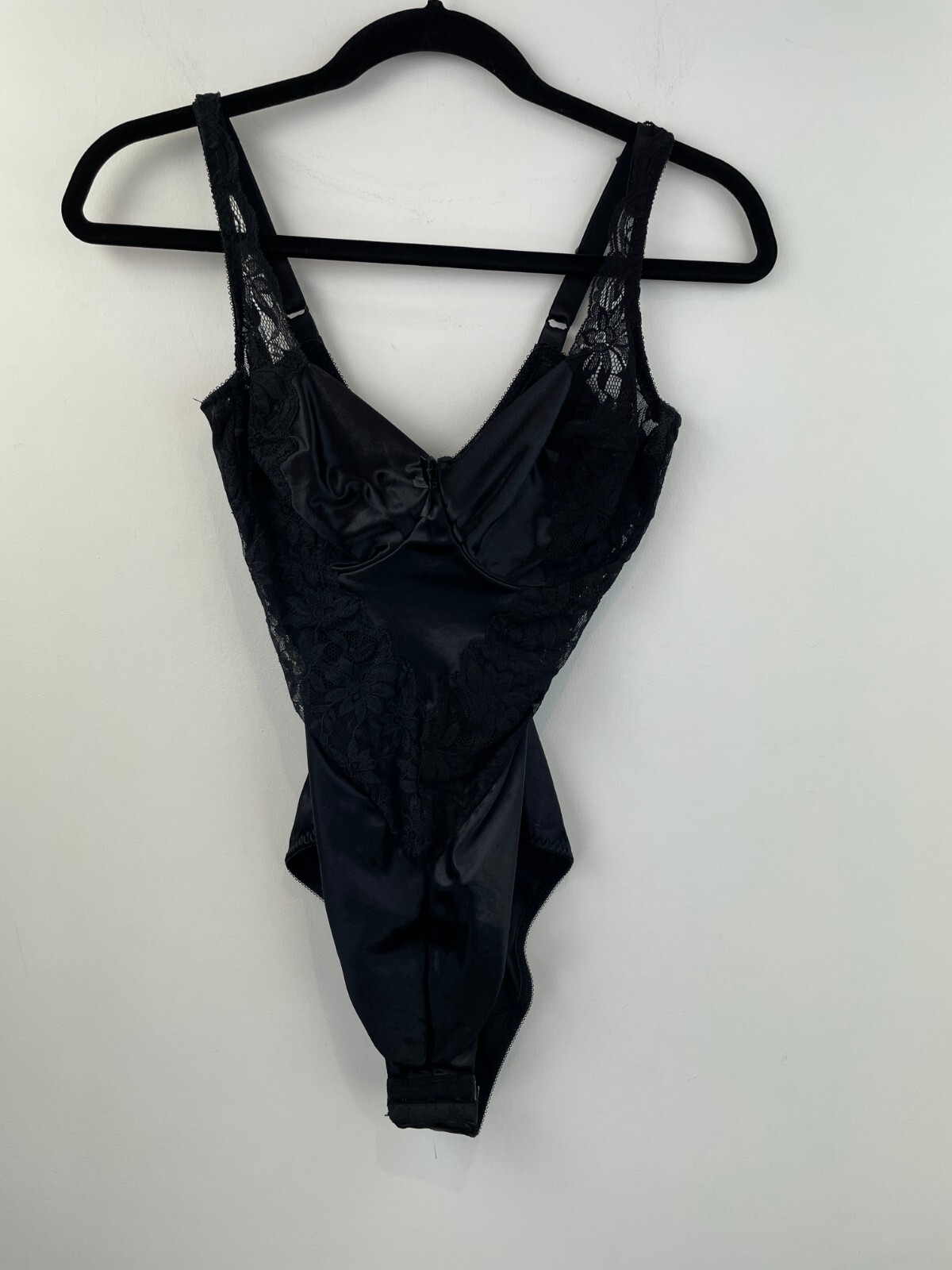 Vtg Bali 36D Lingerie Teddy Black Lace Nylon Underwire Womens A4-01 Vtg Bali 36D Lingerie Teddy Black Lace Nylon Underwire Womens A4-01