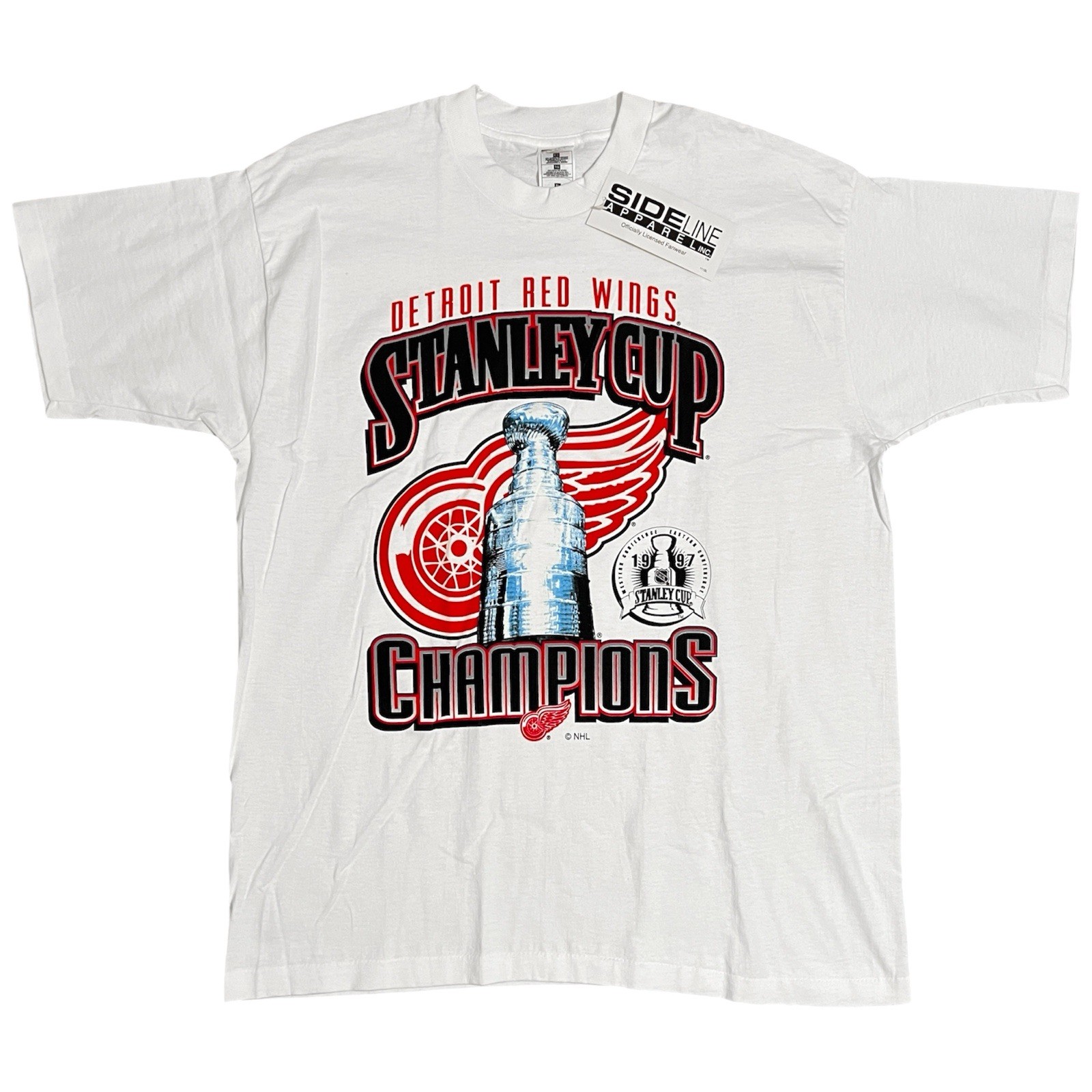 Vintage 1997 Detroit Red Wings NHL Stanley Cup Champs Deadstock Shirt XL
