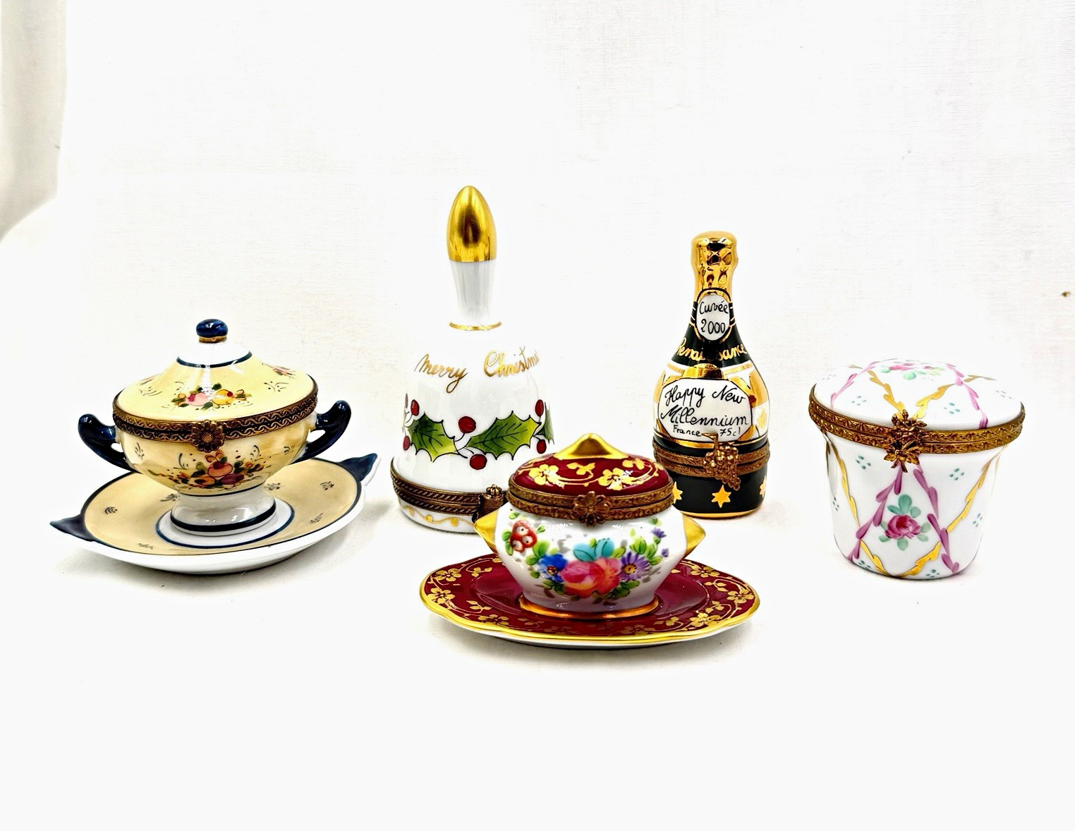 Limoges France Trinket Boxes Collection of 5 Limoges France Trinket Boxes Collection of 5
