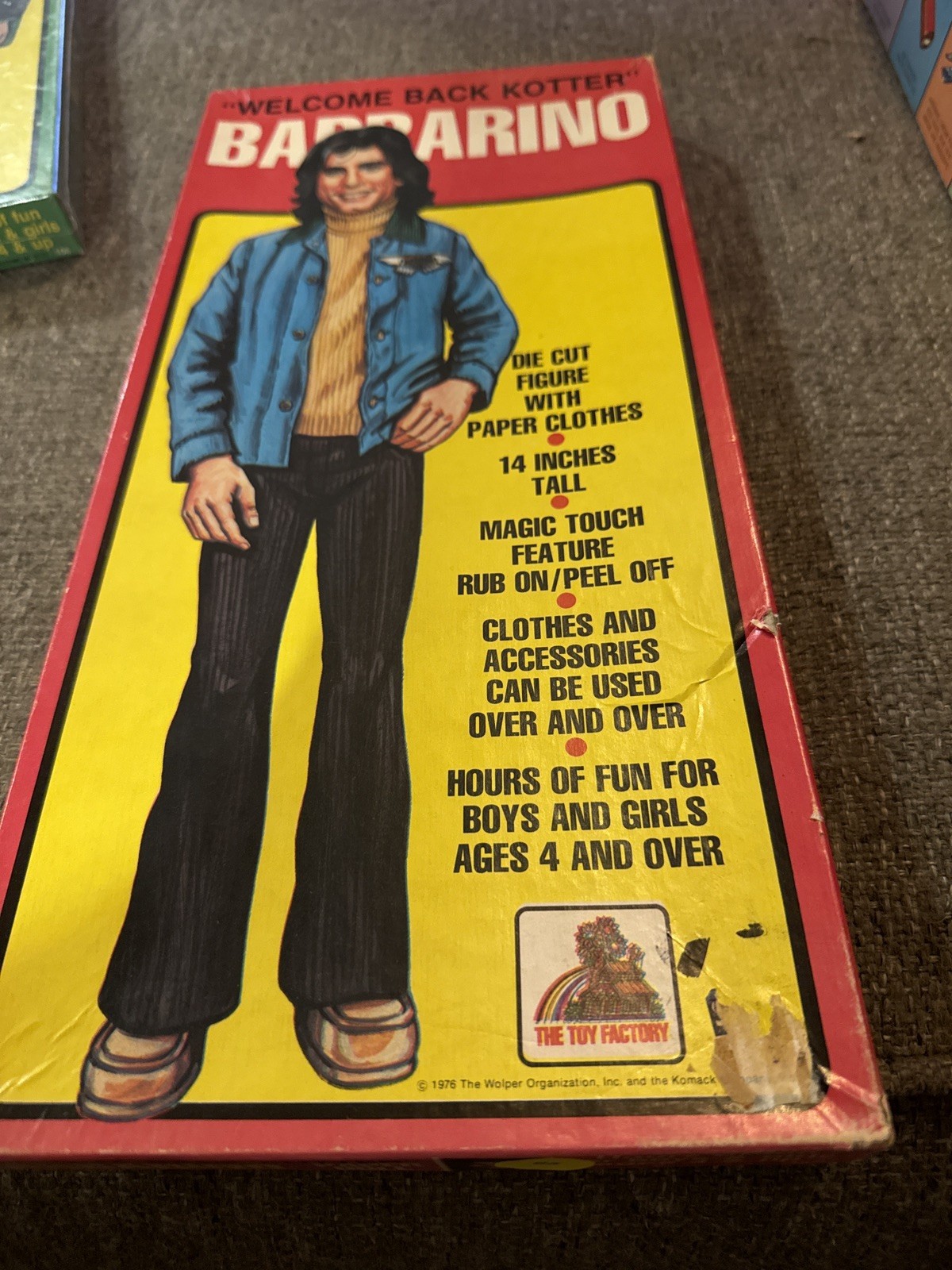 Vintage 1976 Welcome Back Kotter Barbarino John Travolta Paper Doll Toy Factory