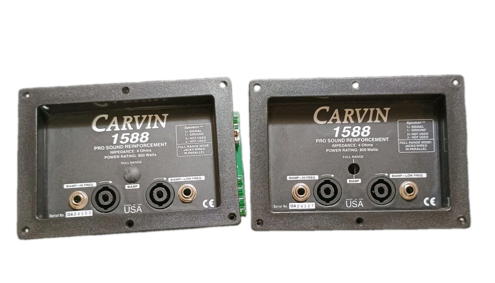 Vintage Pair (2) Carvin 1588 ProSound Crossover Input JackPlates 800W, 4Ohm NOS Vintage Pair (2) Carvin 1588 ProSound Crossover Input JackPlates 800W, 4Ohm NOS