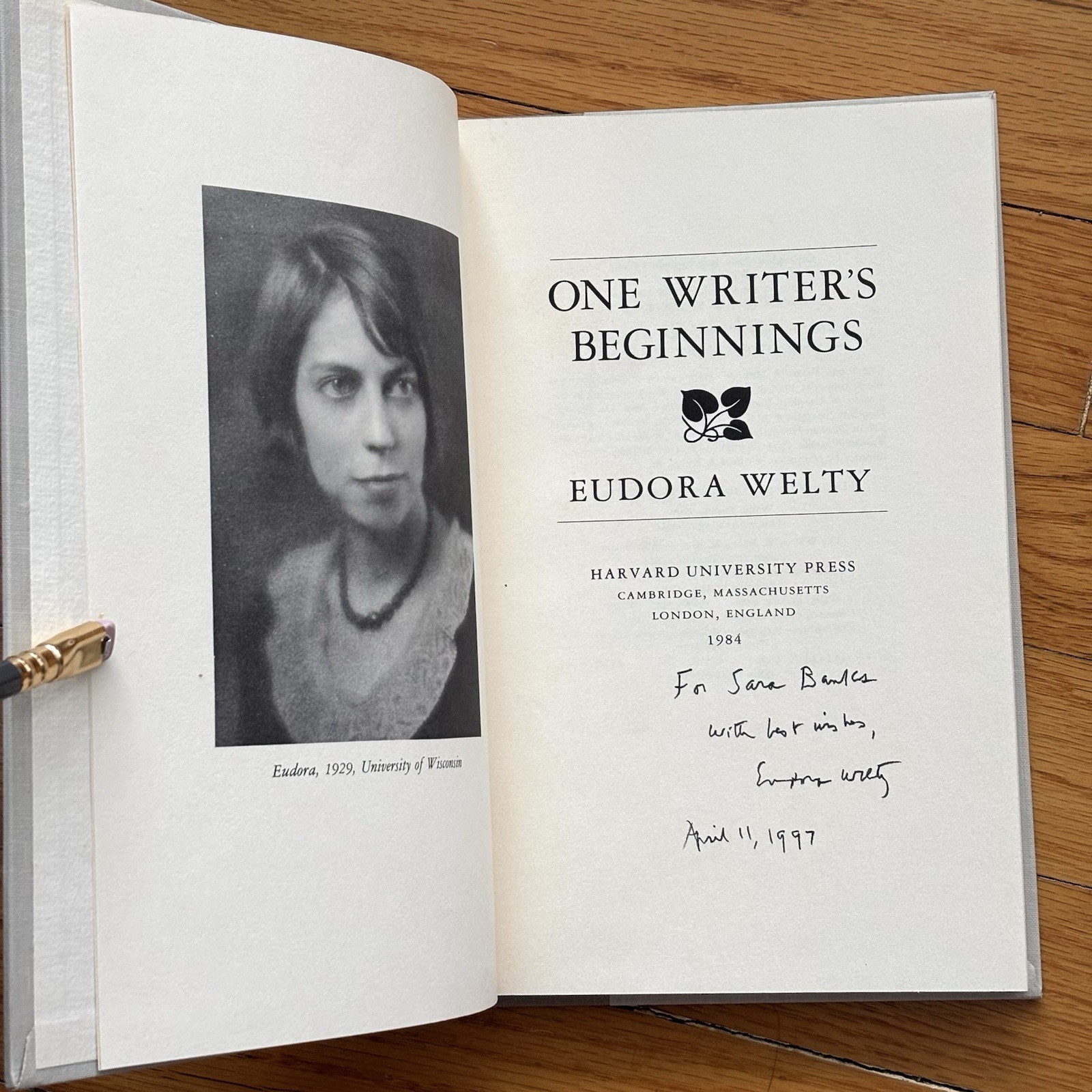 EUDORA WELTY—One Writer\'s Beginnings—1984 Harvard—2nd Edition Hardcover—SIGNED