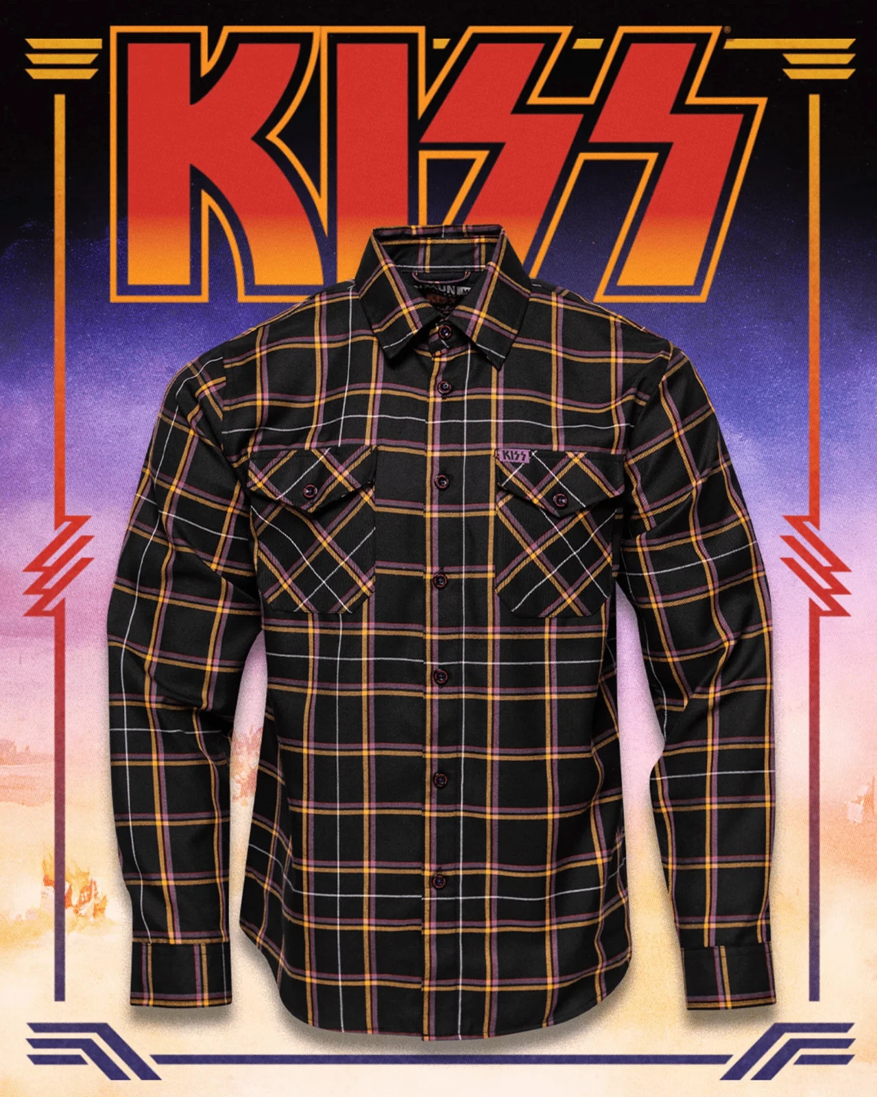 DIXXON KISS Destroyer Flannel Men\'s Limited Rock Band Collaboration Shirt