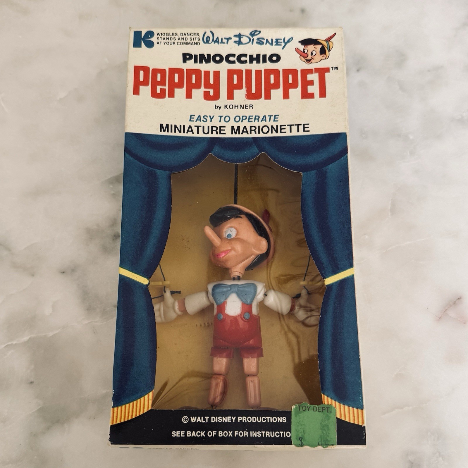 RARE Vintage Disney PINOCCHIO Peppy Puppet Kohner 1960s THEATER BOX VERSION RARE Vintage Disney PINOCCHIO Peppy Puppet Kohner 1960s THEATER BOX VERSION