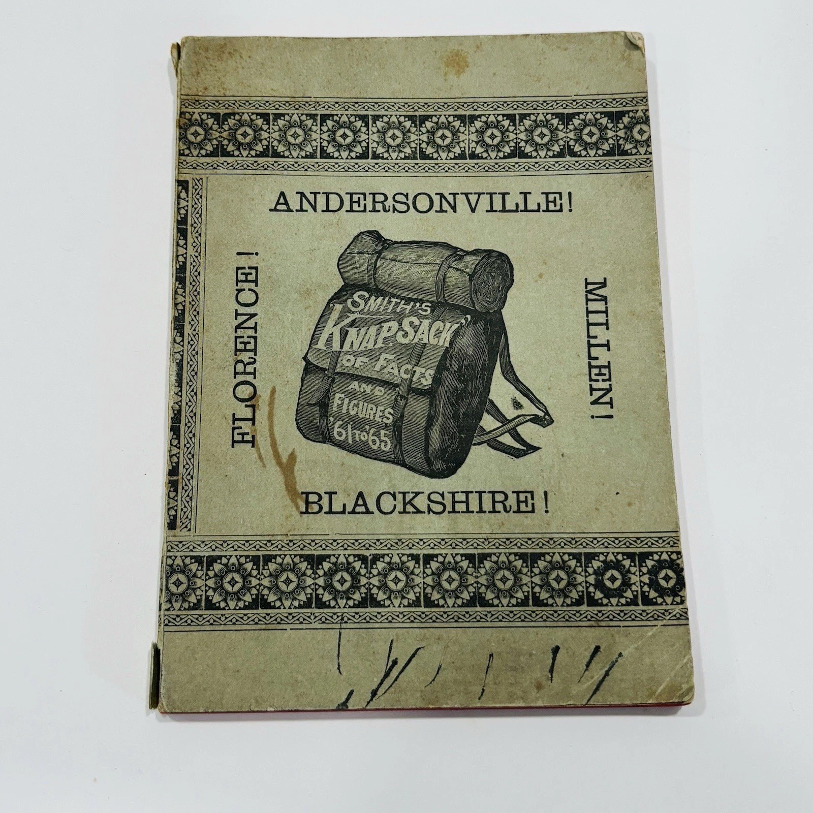 1884 Antique Civil War Era Book Confederate Prisons Knapsack of Facts & Figures