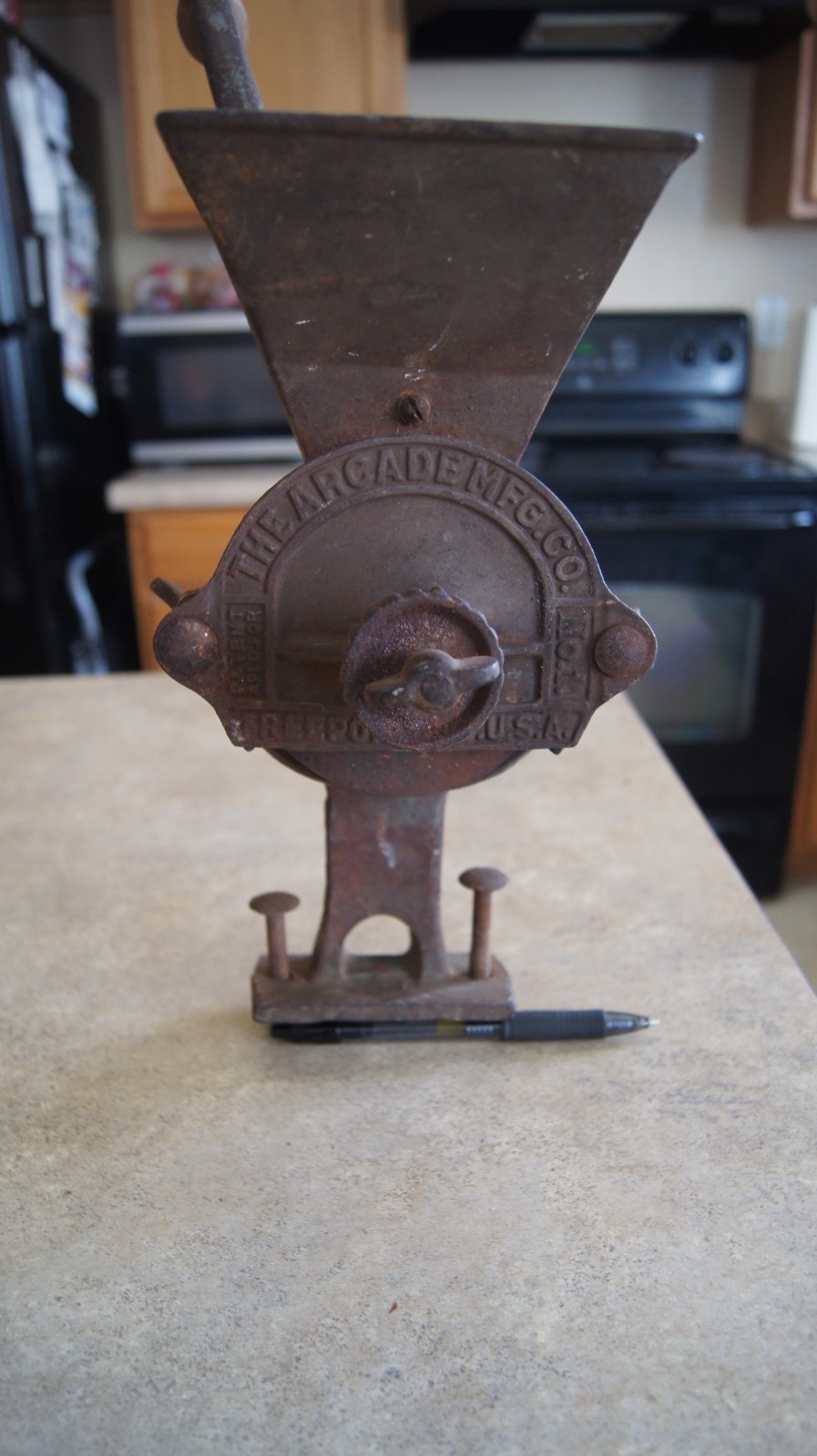 Vintage 1940s Arcade Mfg No.1 Cast Iron Grain Flour Mill USA Vintage 1940s Arcade Mfg No.1 Cast Iron Grain Flour Mill USA