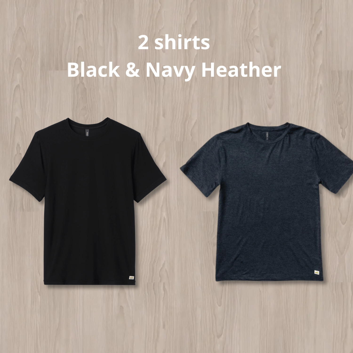 NWT Vuori Men's Strato Tech Tee - Black & Navy Heather - Sale NWT Vuori Men's Strato Tech Tee - Black & Navy Heather - Sale