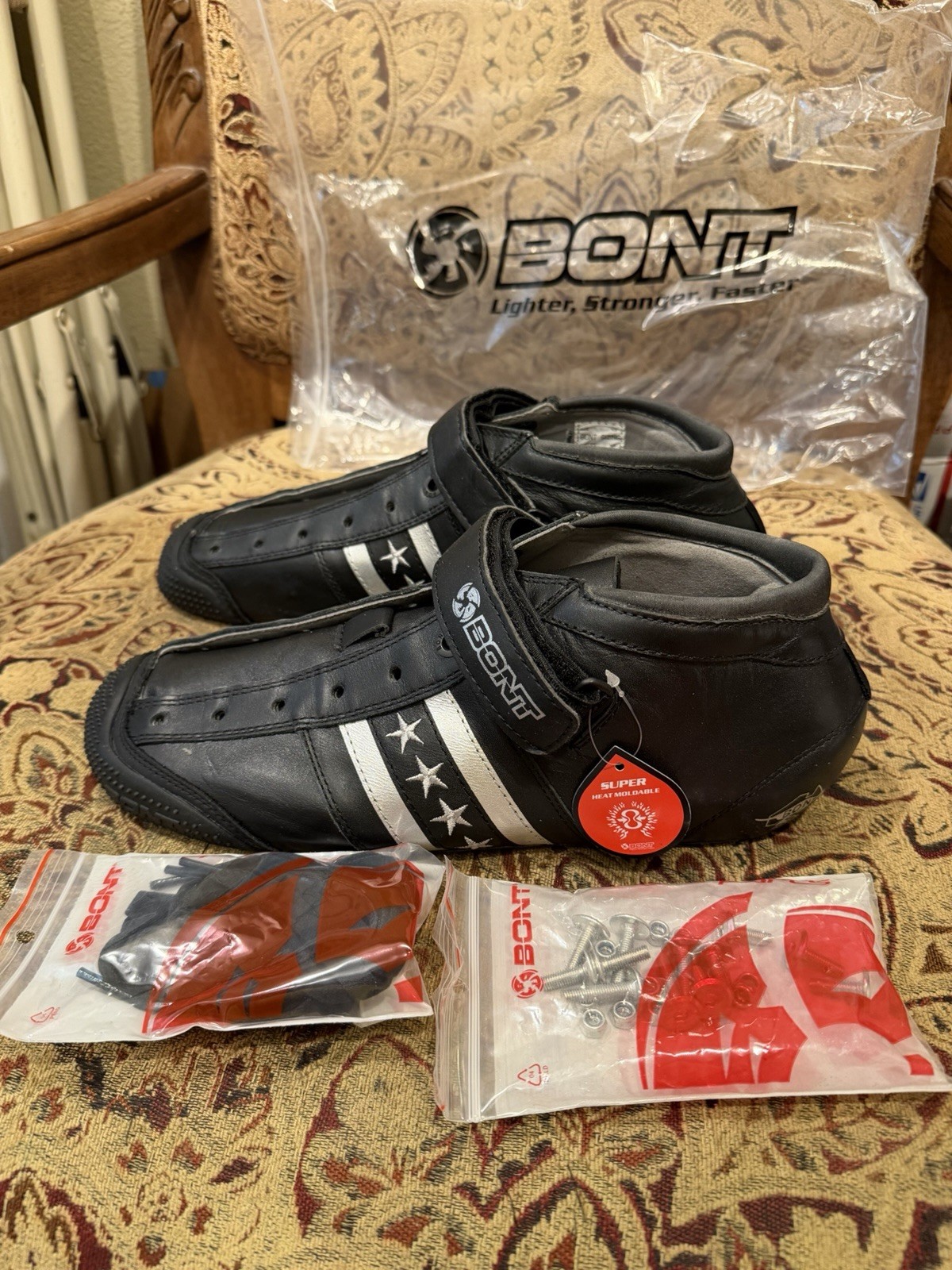 Bont Quadstar Low Cut Roller Derby Skate Boots Black Leather Size 9.5 Bont Quadstar Low Cut Roller Derby Skate Boots Black Leather Size 9.5