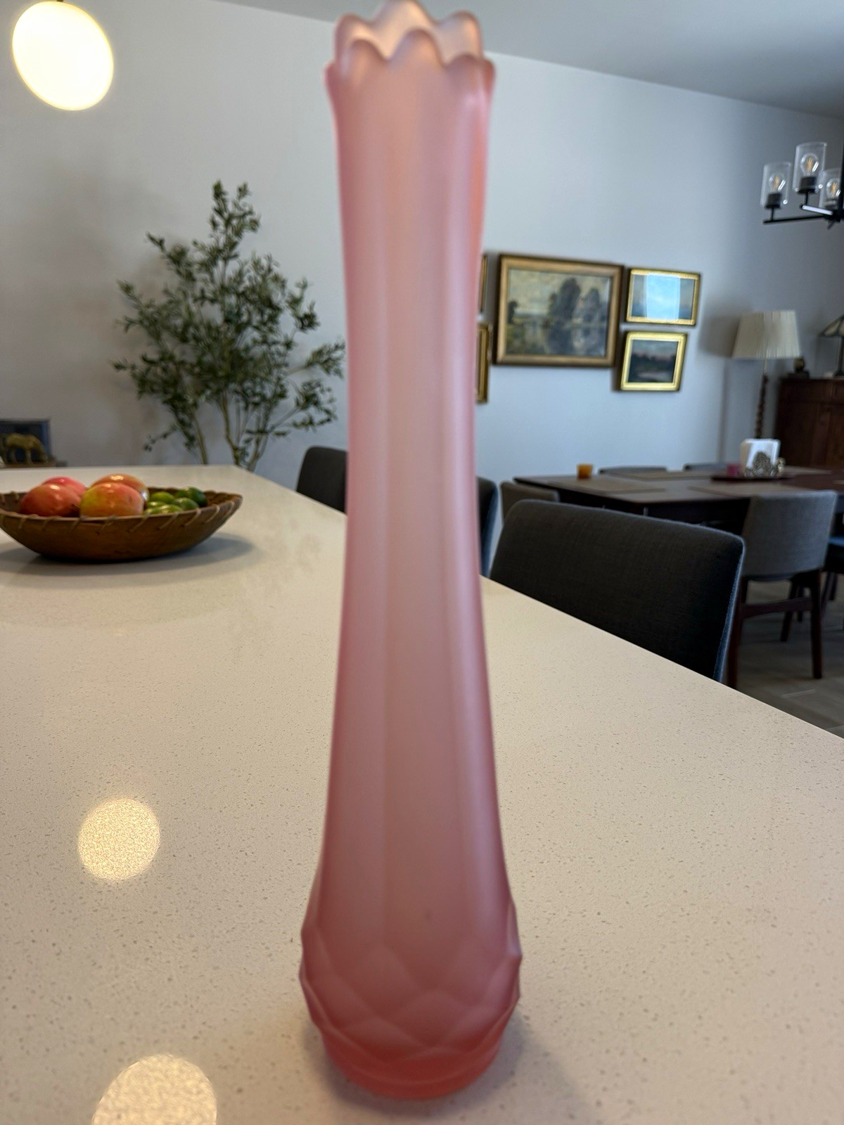 Vintage pink satin/frosted swung le smith dominion vase possible tivoli Vintage pink satin/frosted swung le smith dominion vase possible tivoli