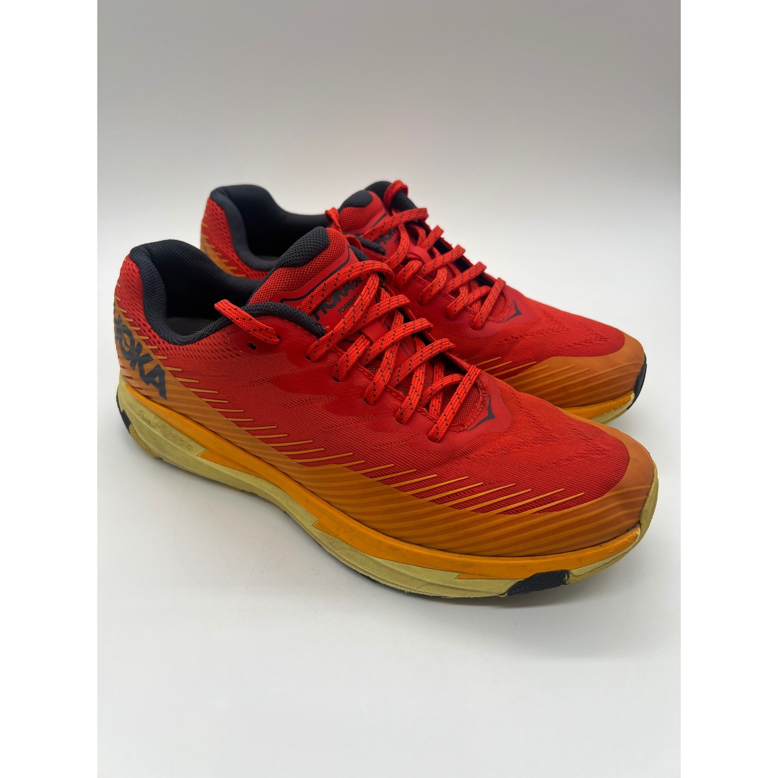 Hoka One One Torrent 2 Mens 10.5 Trail Running Shoes Fiesta Solar Flare 1110496