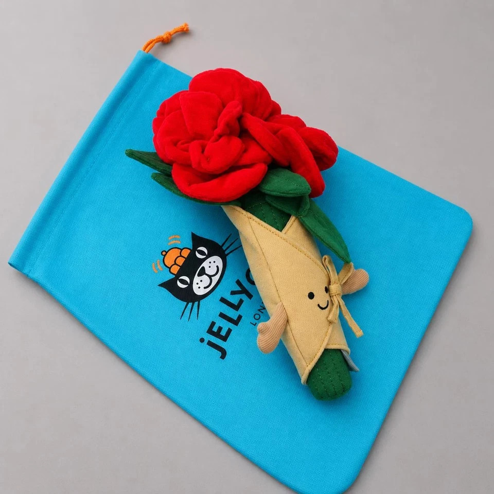 Jellycat Amuseable Rose Bouquet Plush | Soft Flower Bouquet Stuffed Toy, Nursery