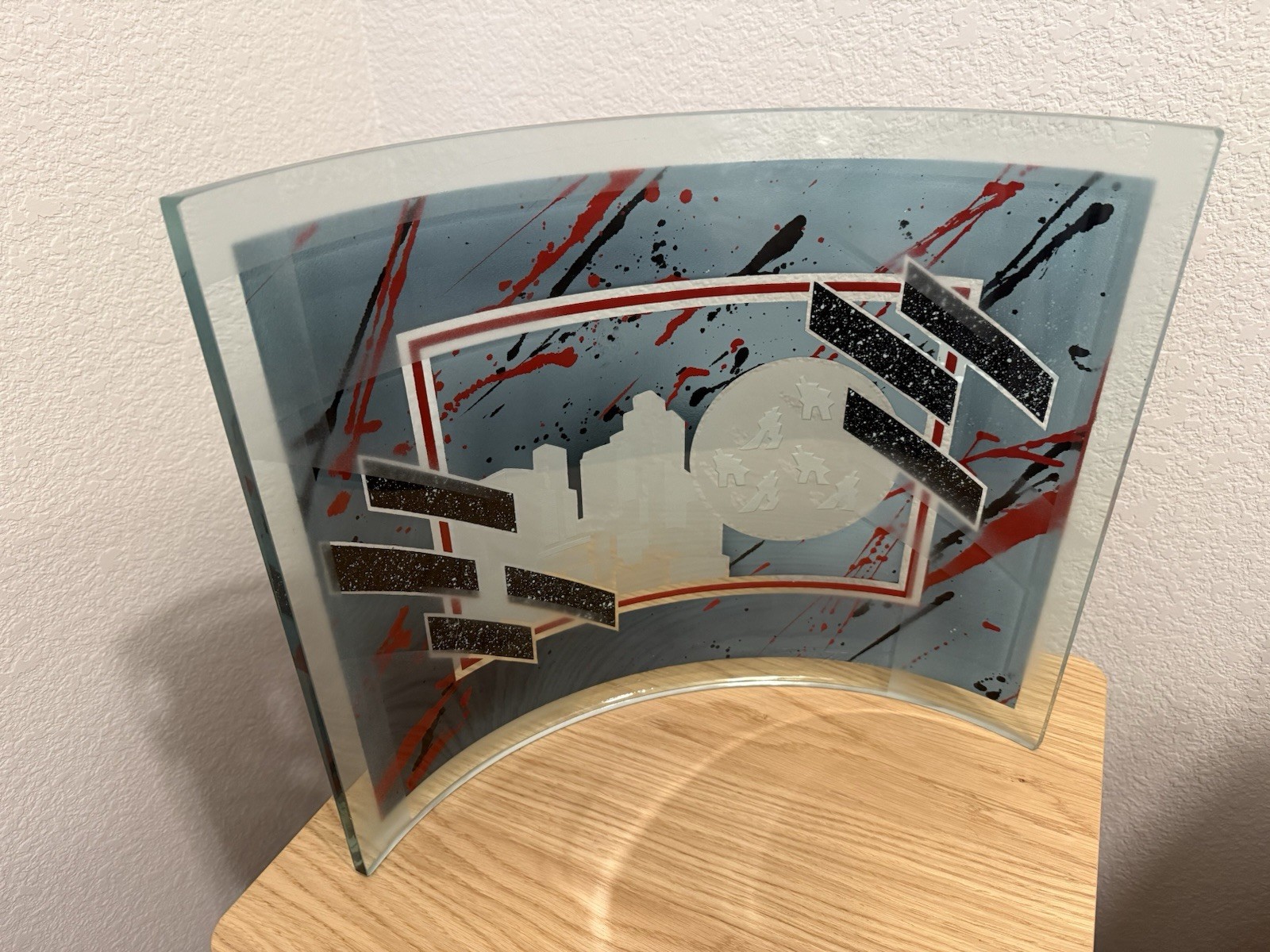 Signed Joan Irving 1988 Abstract Glass Cityscape Sculpture, Architecture Skyline Signed Joan Irving 1988 Abstract Glass Cityscape Sculpture, Architecture Skyline