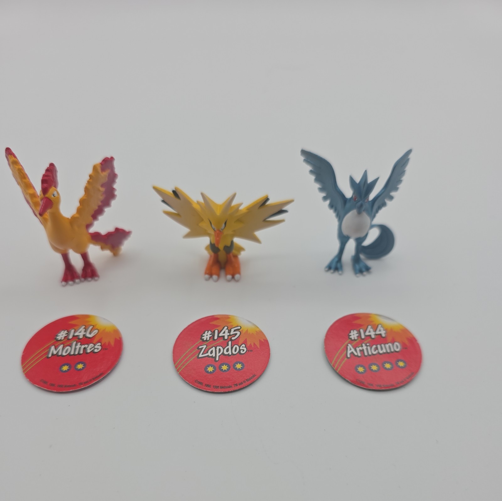 Vintage 1998 Pokemon Legendary Birds TOMY Figure Set Moltres Zapdos Articuno Vintage 1998 Pokemon Legendary Birds TOMY Figure Set Moltres Zapdos Articuno