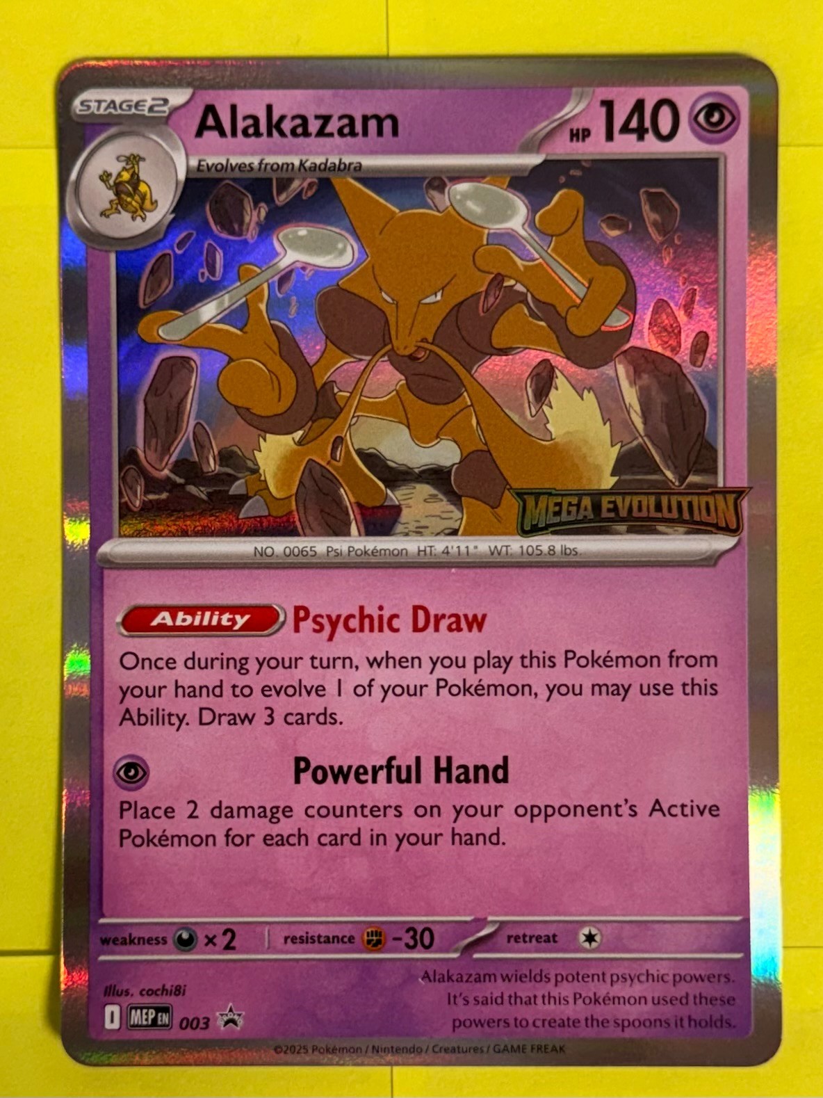 Alakazam MEP 003 - Near Mint Mega Evolution Base Prerelease Promo Pokemon