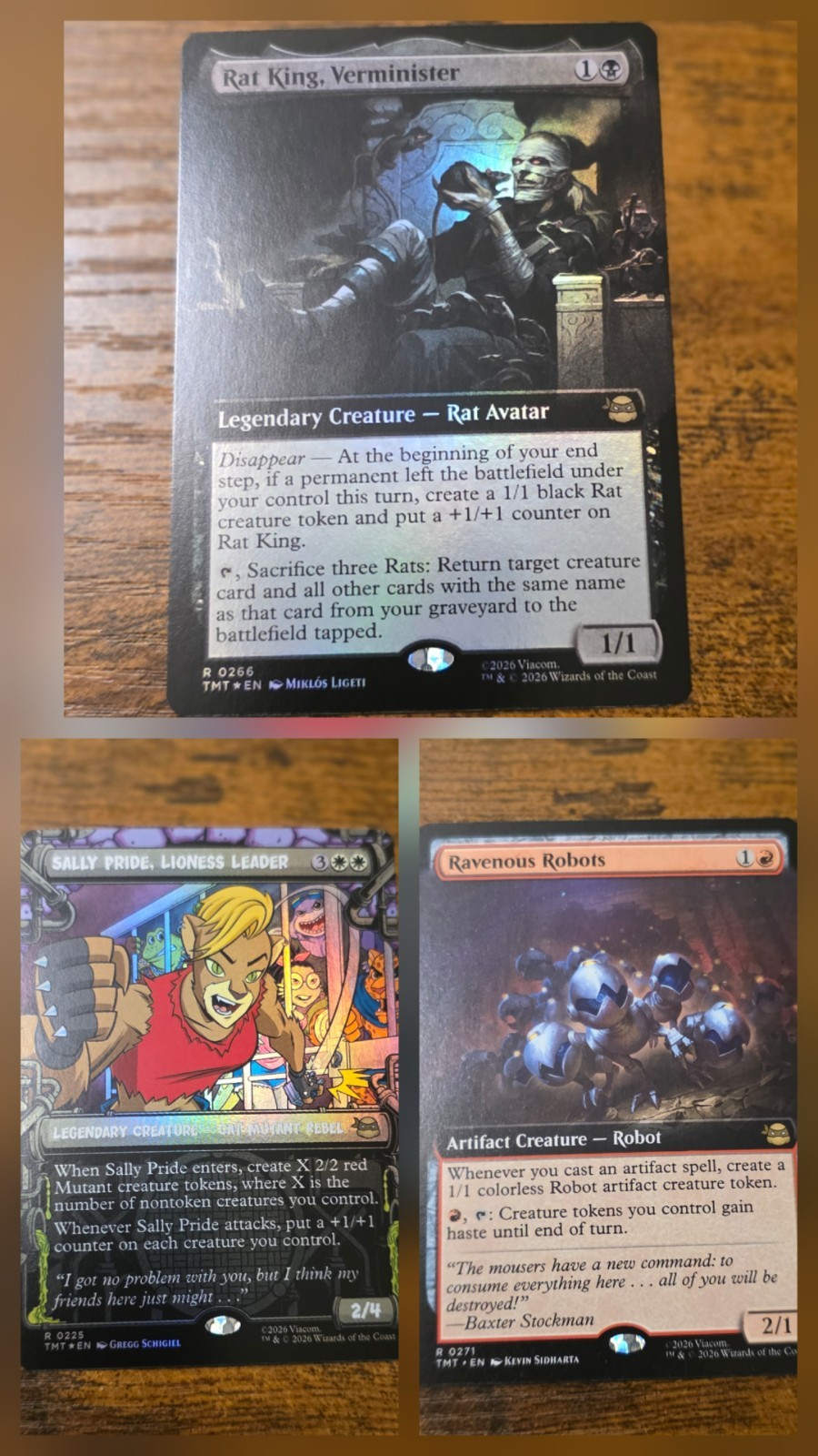 MTG TMNT 3-Card Foil Lot Rat King Verminister Ravenous Robots Sally Pride Rare