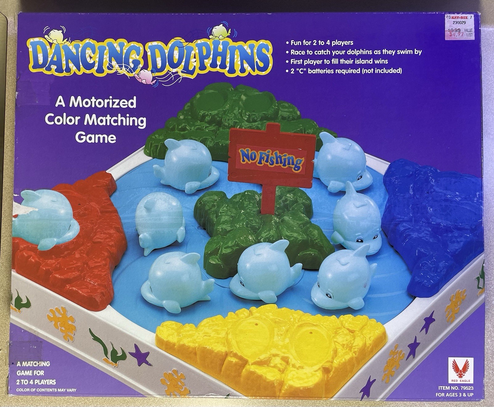 Vintage 1997 Dancing Dolphins Motorized Matching Game