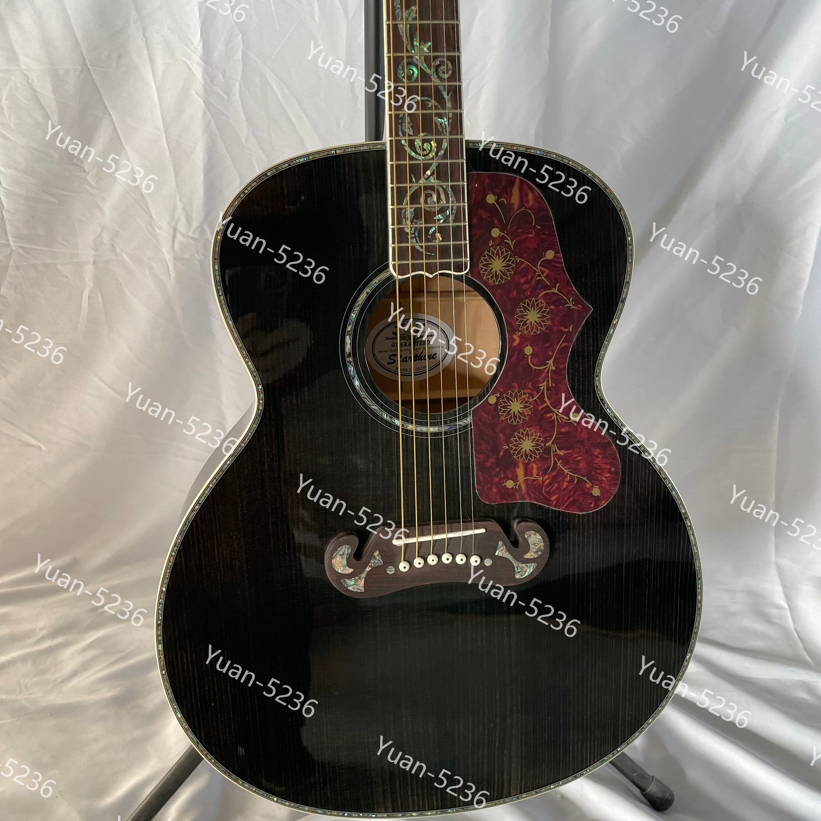 Custom Jumbo J200 Acoustic Electric Guitar Maple Abalone Rounded fret Edge