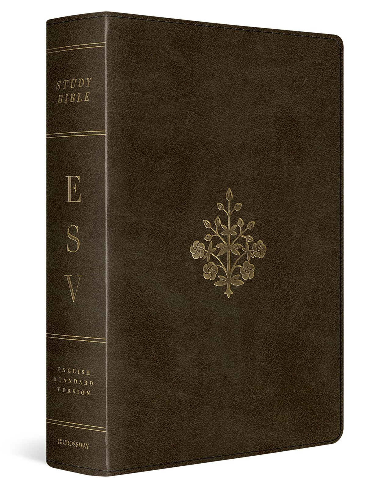 ESV, Large Print Study Bible (Trutone, Olive, Branch Design)