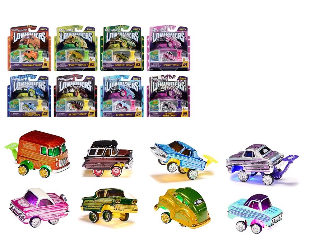 CarTuned 1:64 Lowriders SHOW GLOW Series 4 Assortment 8 Car Set, Factory Seal CarTuned 1:64 Lowriders SHOW GLOW Series 4 Assortment 8 Car Set, Factory Seal
