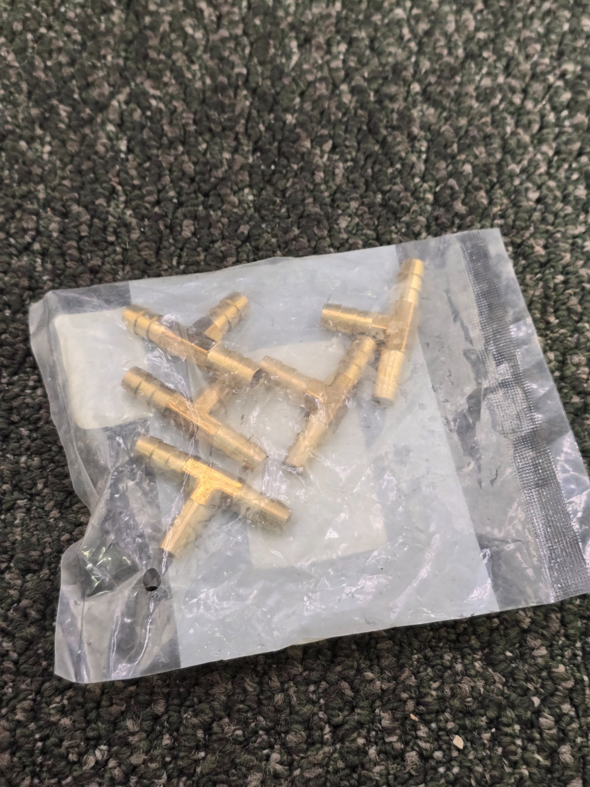 (QTY 25) Vis Brass Hose Barb Tee Fittings 5/16\