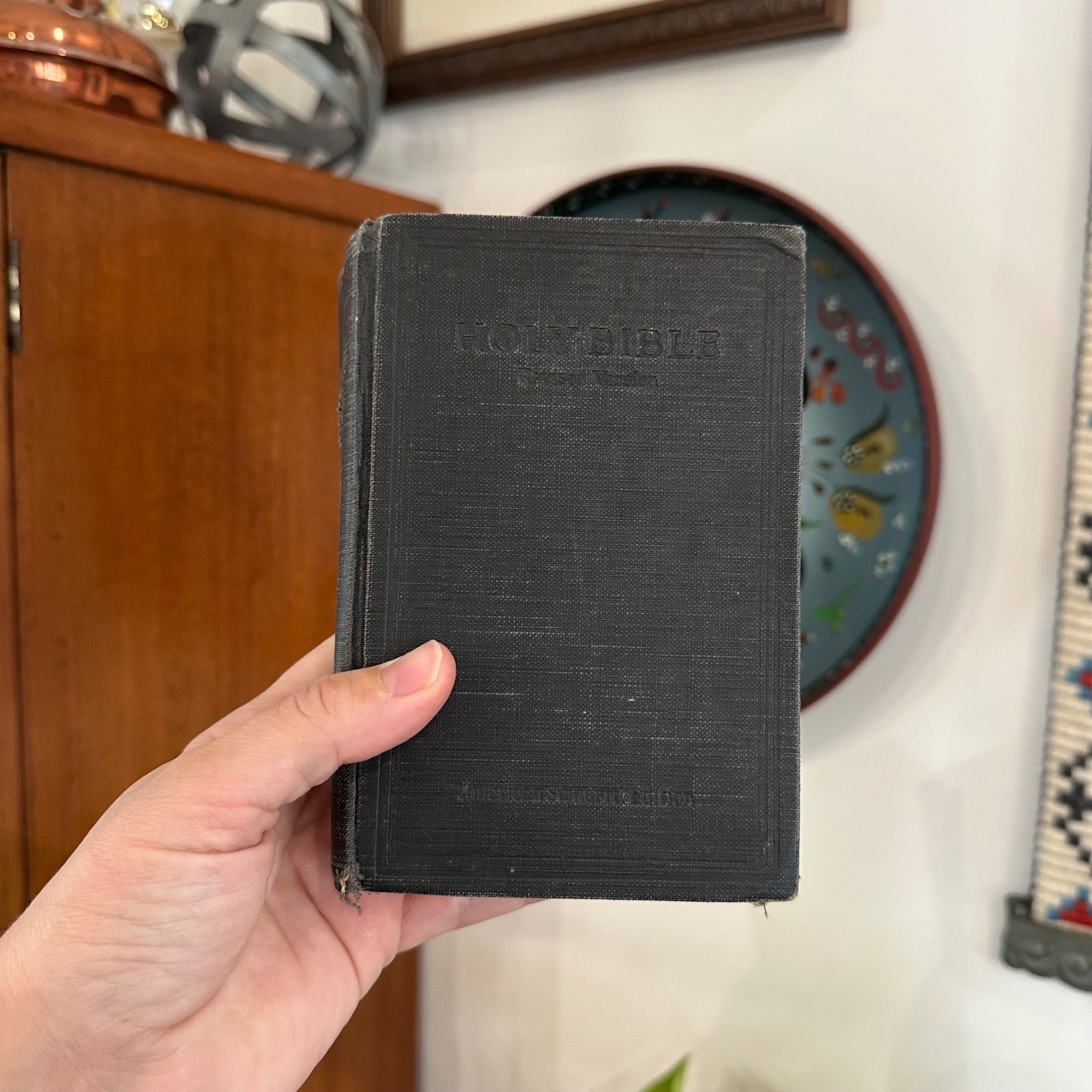 Vintage 1929 Holy Bible American Standard Version Black Cloth Red Edge ABS Vintage 1929 Holy Bible American Standard Version Black Cloth Red Edge ABS