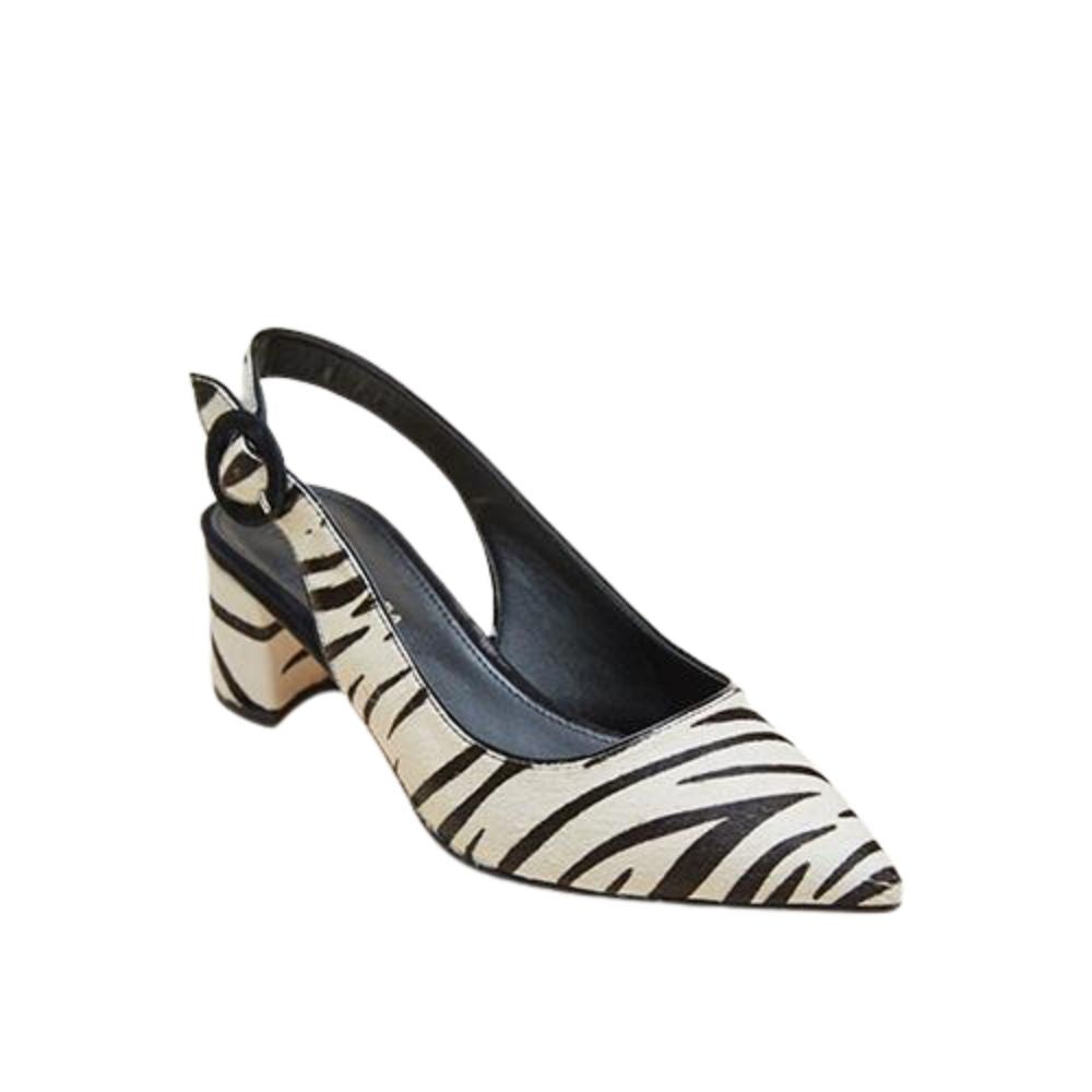 Autumn 2 Zebra Print Calf Hair Pelle Moda Slingback Pumps Autumn 2 Zebra Print Calf Hair Pelle Moda Slingback Pumps