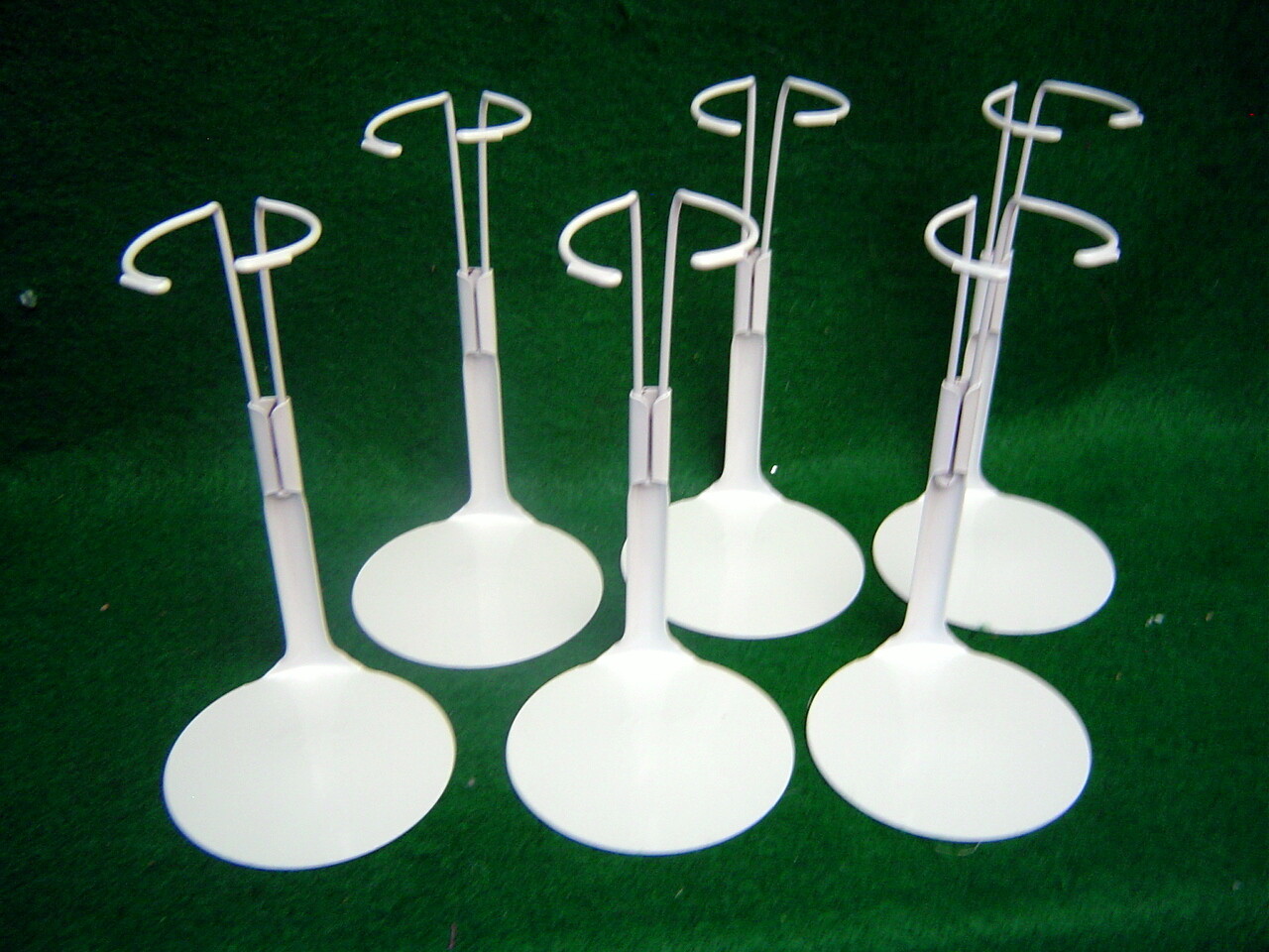Doll Stands set of 6 White Metal stands for 8-14 inch Dolls by Kaiser 2101 Doll Stands set of 6 White Metal stands for 8-14 inch Dolls by Kaiser 2101