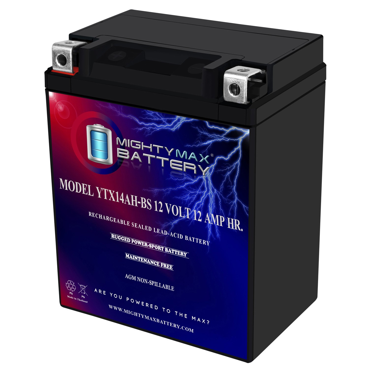 Mighty Max YTX14AH-BS Battery Replaces Polaris Sportsman 500 4X4 HO 1996-2002