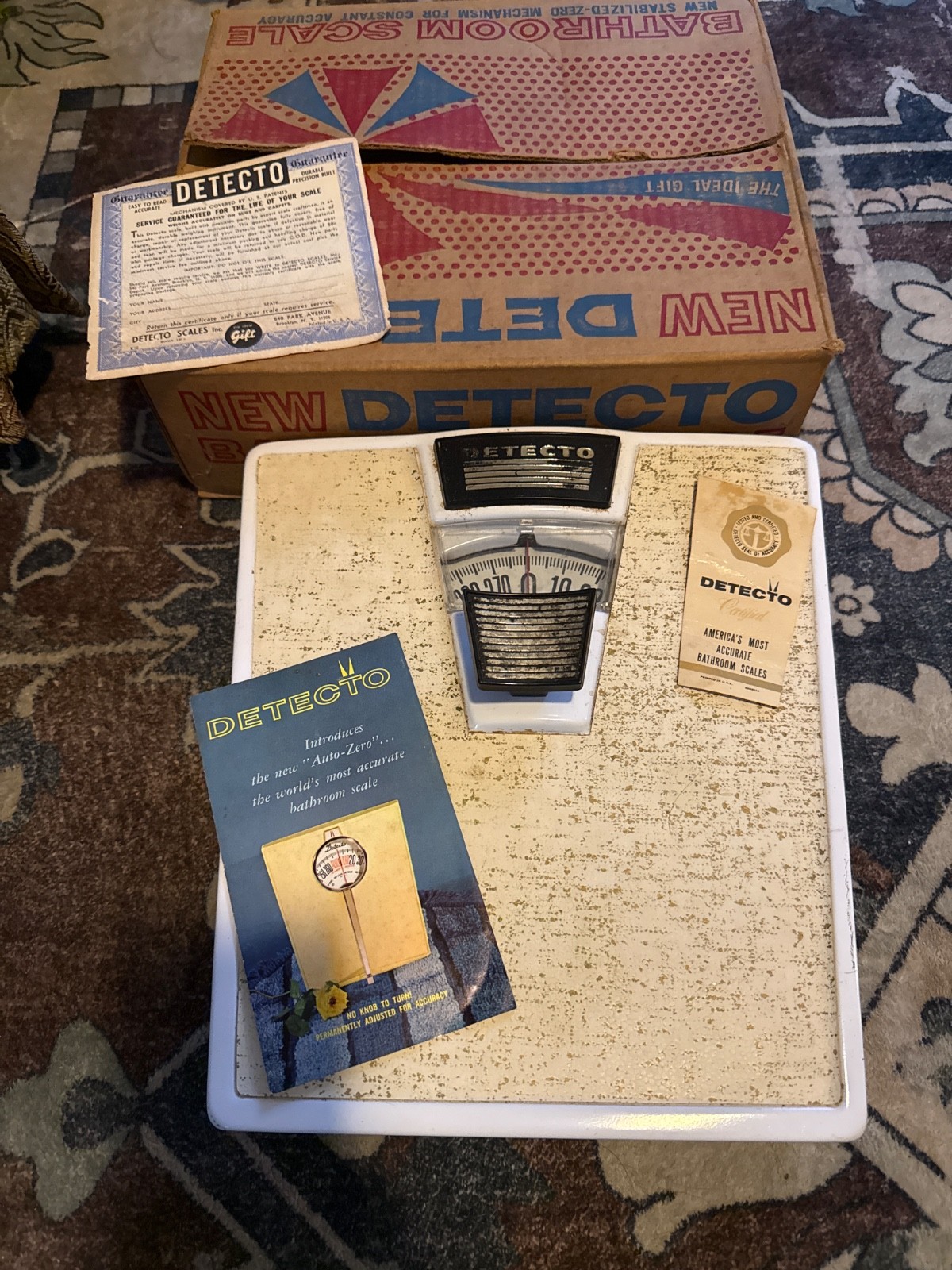 Vintage NOS Mid Century Detecto Bathroom Scale New In Box MCM Paperwork Deadstoc Vintage NOS Mid Century Detecto Bathroom Scale New In Box MCM Paperwork Deadstoc