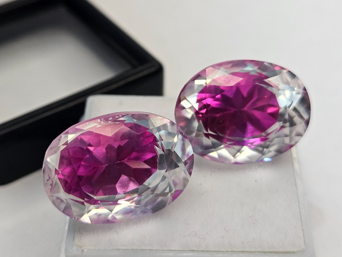 Natural Oval Cut Pitambari Sapphire 35-36 Ct EGL Certified Pair Gemstone FR-003