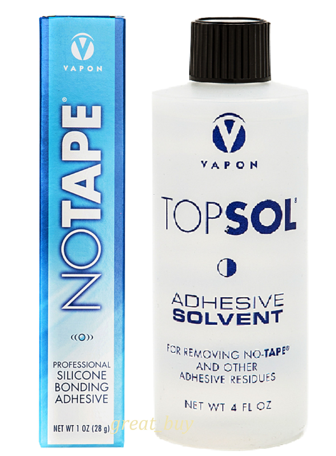VAPON NO TAPE 1.0 OZ Bonding Adhesive Glue tube & Topsol Adhesive Remover(4 oz) VAPON NO TAPE 1.0 OZ Bonding Adhesive Glue tube & Topsol Adhesive Remover(4 oz)