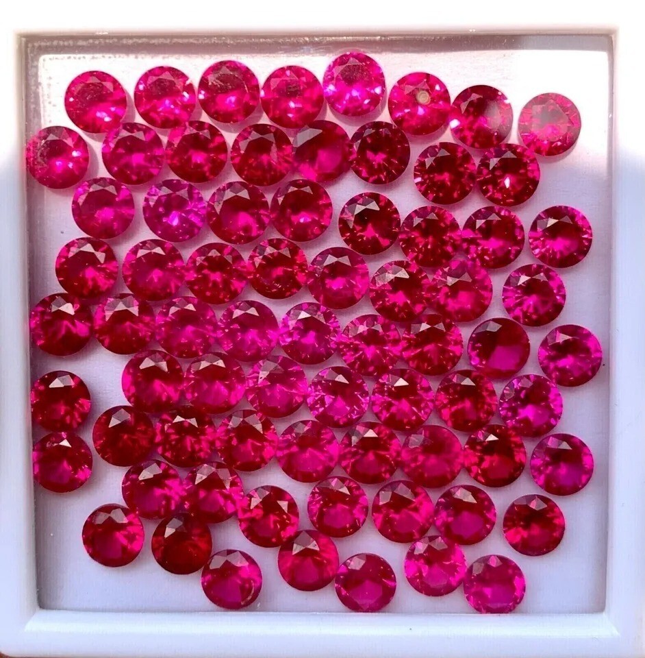 Natural Ruby CERTIFIED Red Round Cut 6 mm Size Lot Quality 17 Pcs Gemstone