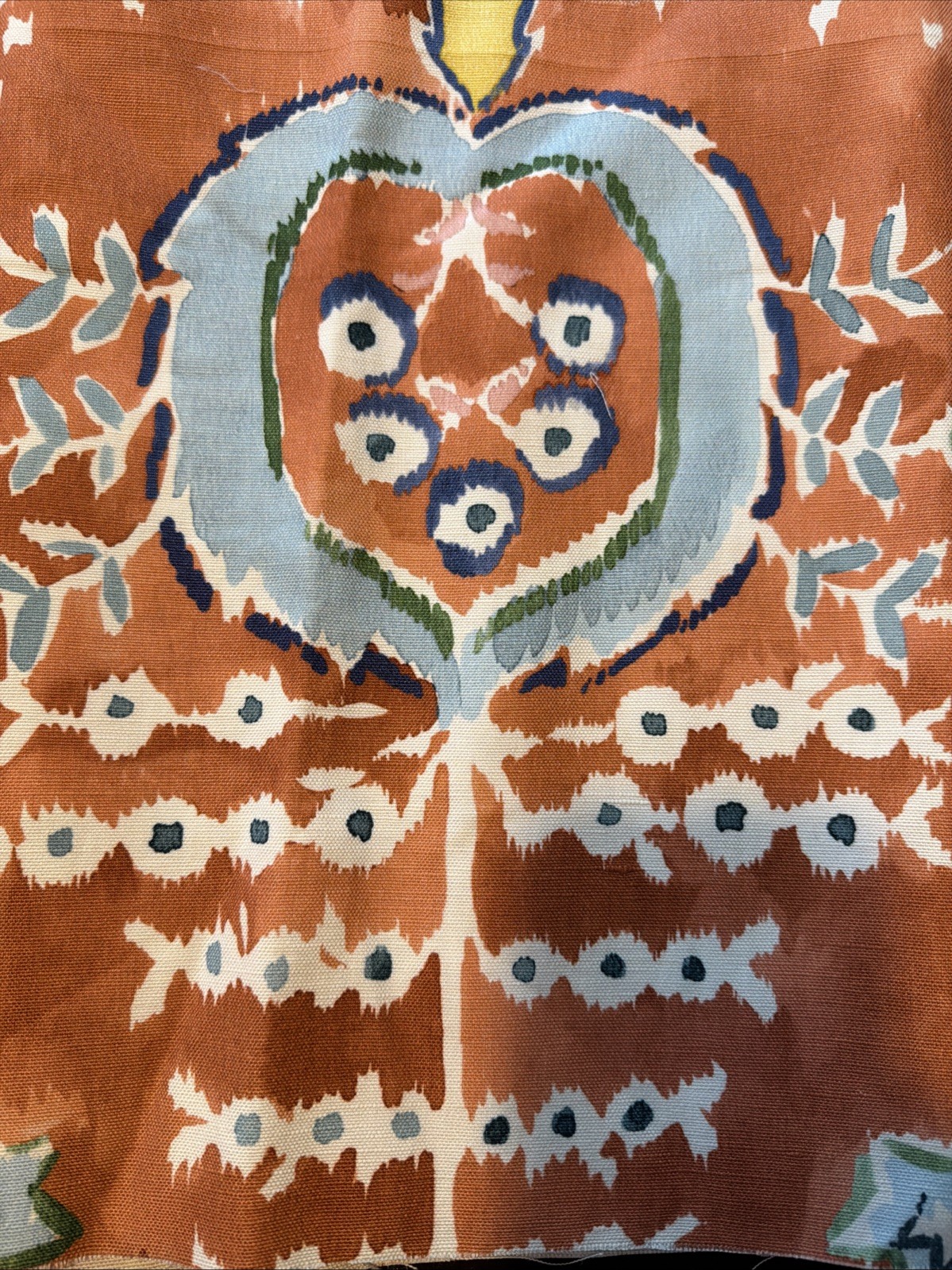 Thibaut Mendoza Suzani Fabric Remnant Coral F916243 - 15”x 54\