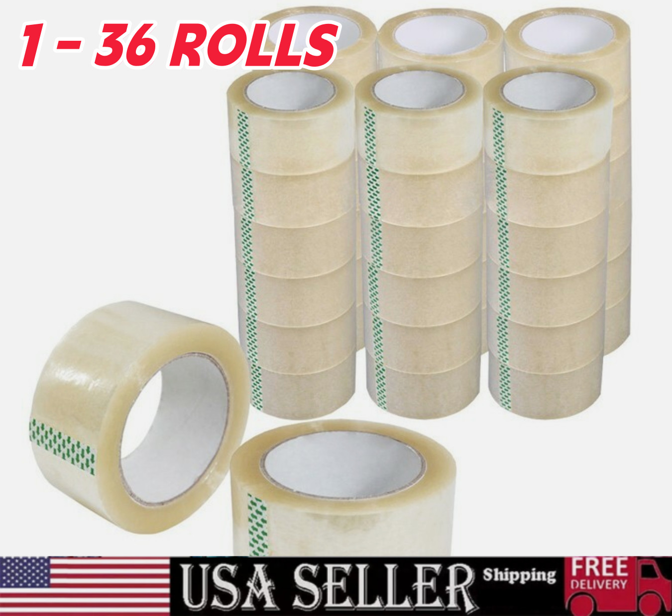 1-36 Rolls Shipping Packaging Box Packing Sealing Tape 1.8 mil 2