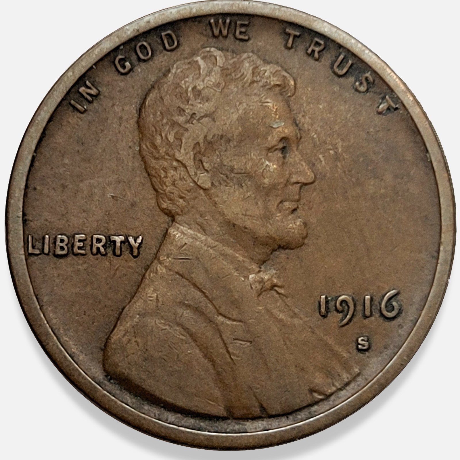 1916-S Lincoln Wheat Penny Cent 1c VF+ * Original Surfaces* 1916S #2 1916-S Lincoln Wheat Penny Cent 1c VF+ * Original Surfaces* 1916S #2