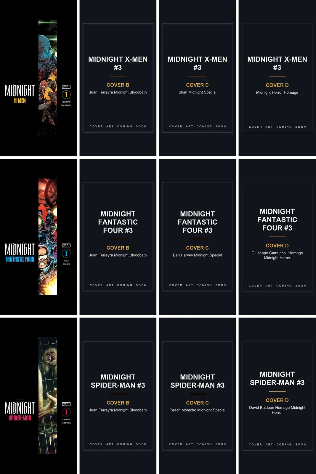 Marvel Midnight Universe #3 Complete 12-Cover Bundle 30% Off PREORDER 12/16