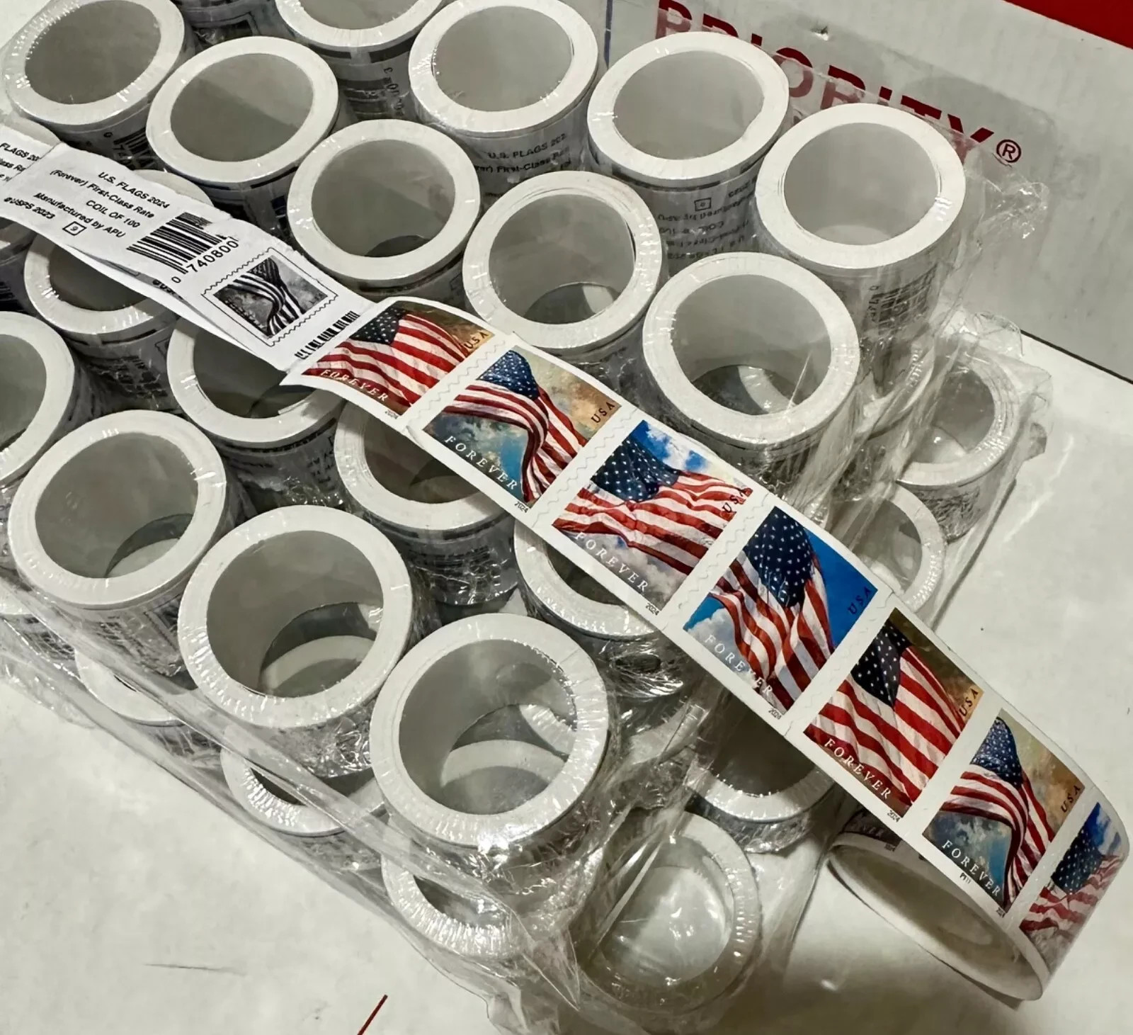 20 rolls 100 usps stamps totaling 2000 stamps 20 rolls 100 usps stamps totaling 2000 stamps