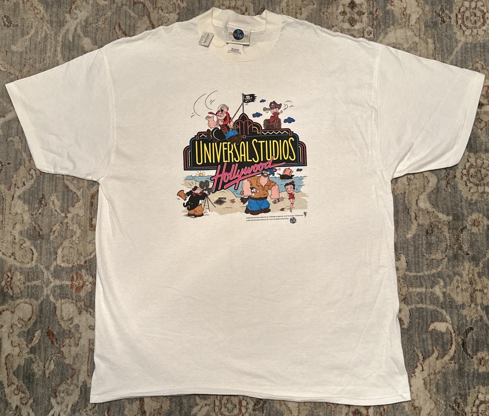 VTG Universal Studios Hollywood T-Shirt Mens 2XL Popeye & Betty Boop 1997 NOS VTG Universal Studios Hollywood T-Shirt Mens 2XL Popeye & Betty Boop 1997 NOS