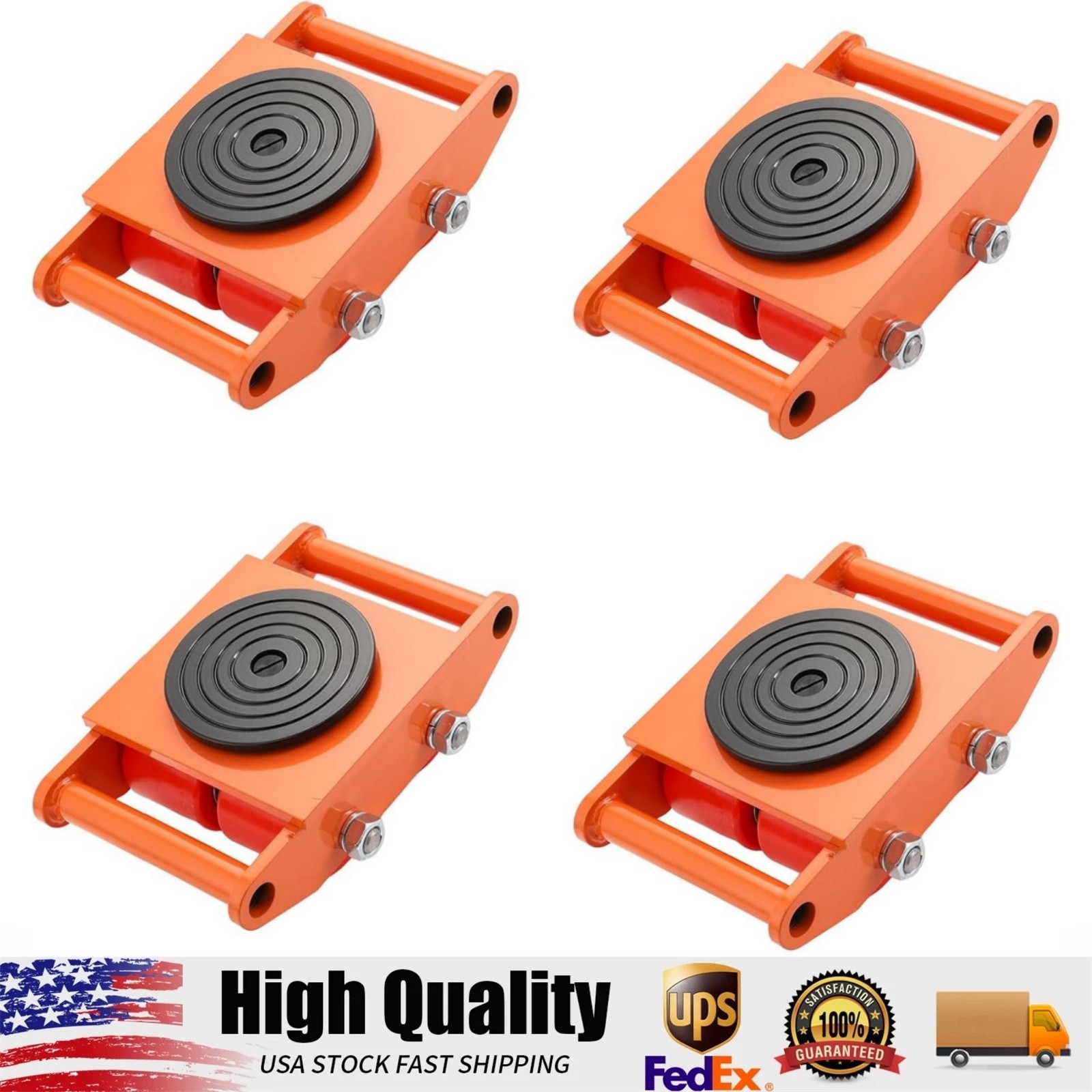 4Pcs Heavy Duty Machinery Mover, 4-Wheel Skate Dolly with 360° Swivel Casters