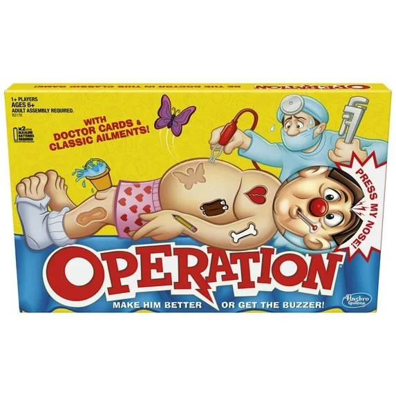 Operation Electronic Board Game with Doctor Cards and Funny Ailments Operation Electronic Board Game with Doctor Cards and Funny Ailments