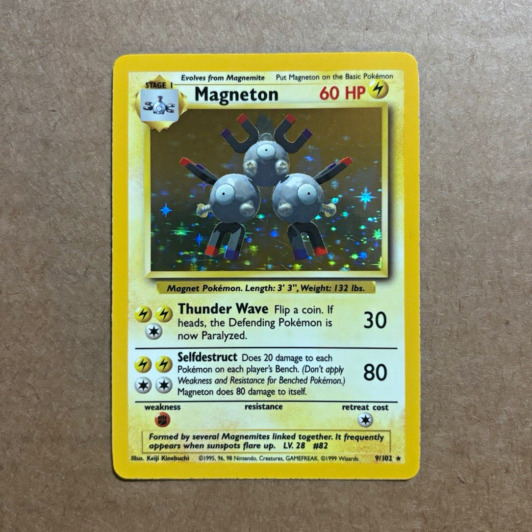 Wizards of the Coast Pokemon TCG 1999 Base Set Magneton 9/102 Holo Rare Eng Wizards of the Coast Pokemon TCG 1999 Base Set Magneton 9/102 Holo Rare Eng