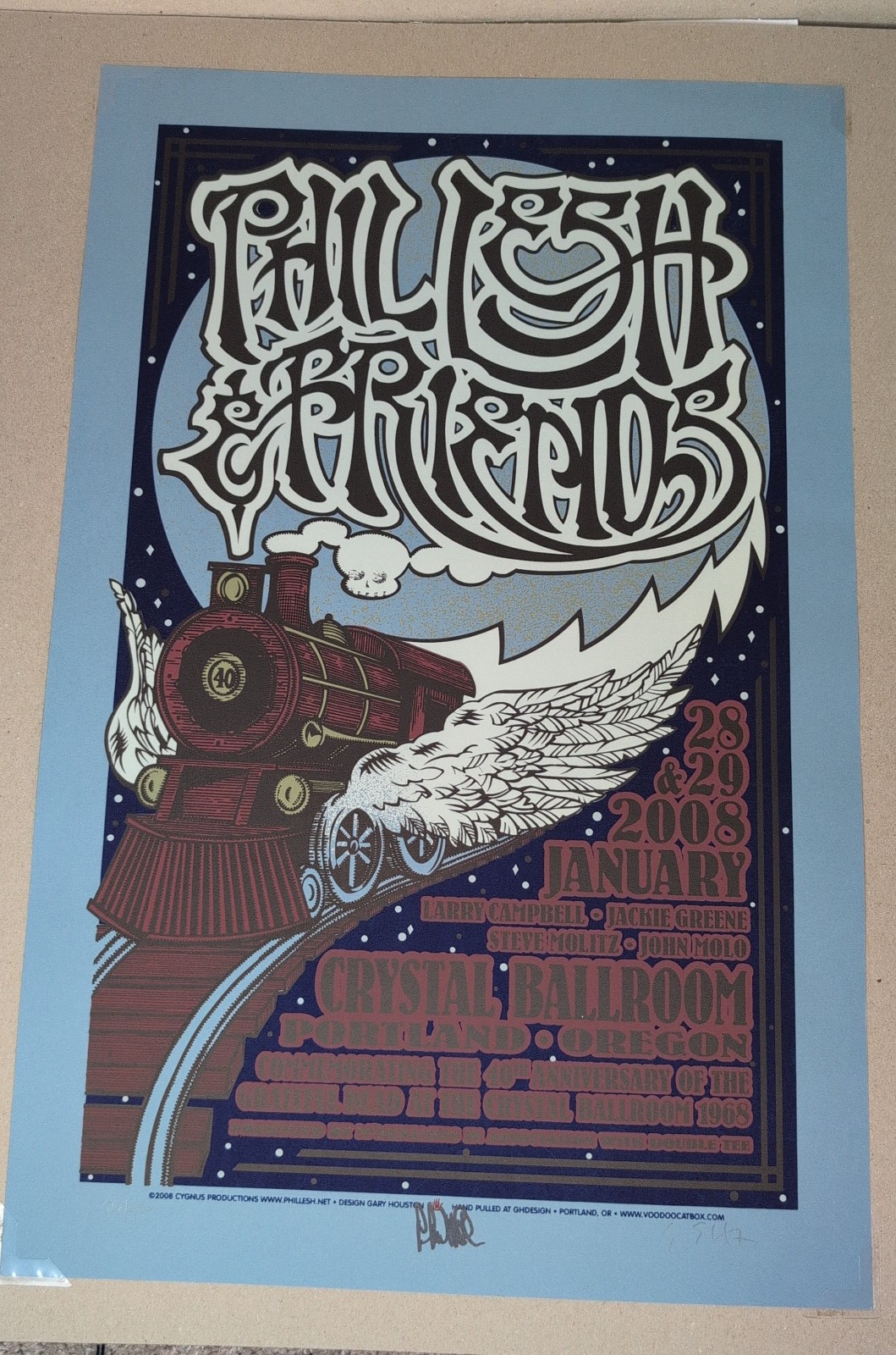 Phil Lesh & Friends Crystal Ballroom poster signed by Gary Houston & Phil Lesh Phil Lesh & Friends Crystal Ballroom poster signed by Gary Houston & Phil Lesh